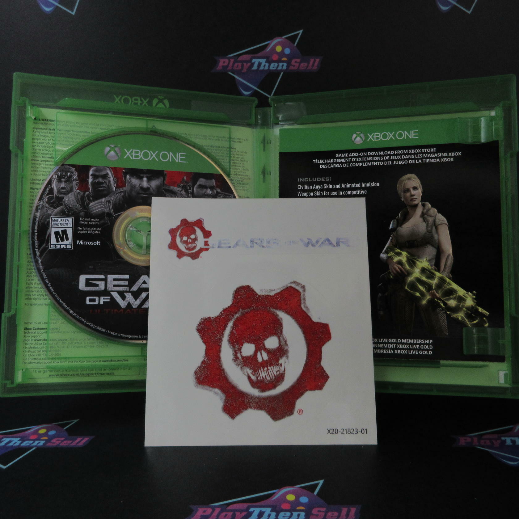 Gears of War Ultimate Edition and Rare Replay Xbox One + Stickers - Like New