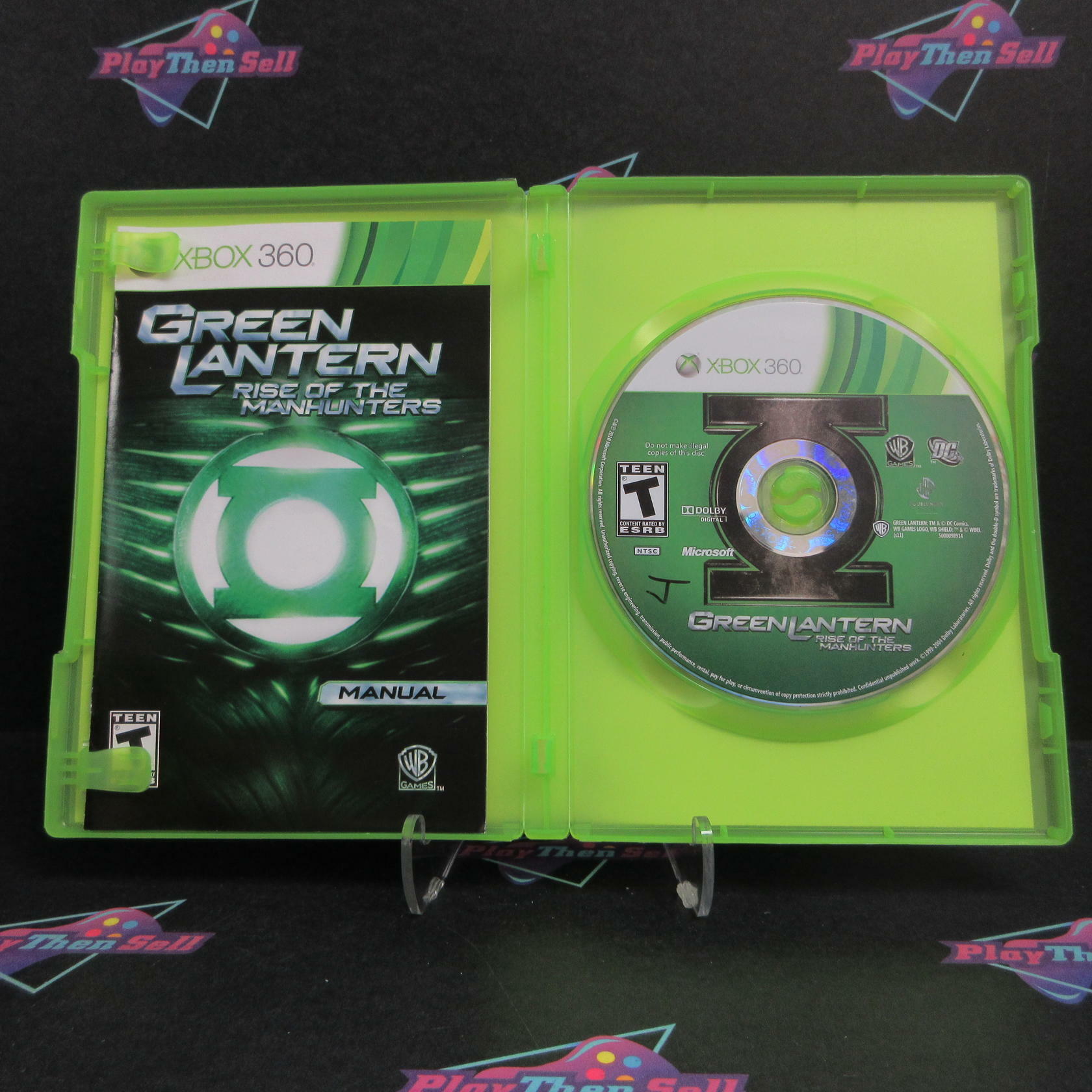 Green Lantern Rise of the Manhunters Xbox 360 DD + 3D Glasses Complete CIB - Very Good
