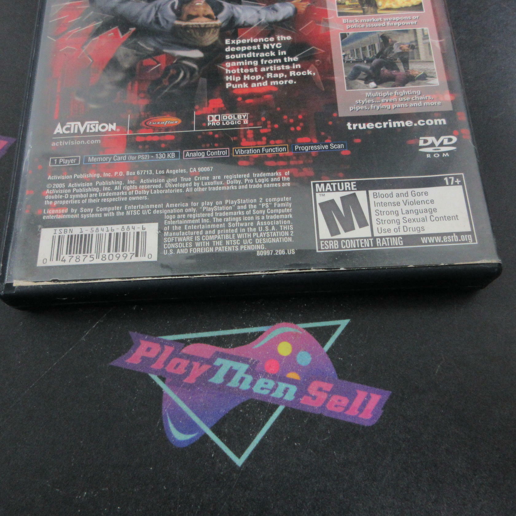 True Crime New York City PS2 PlayStation 2 AD/DD Complete CIB - Very Good