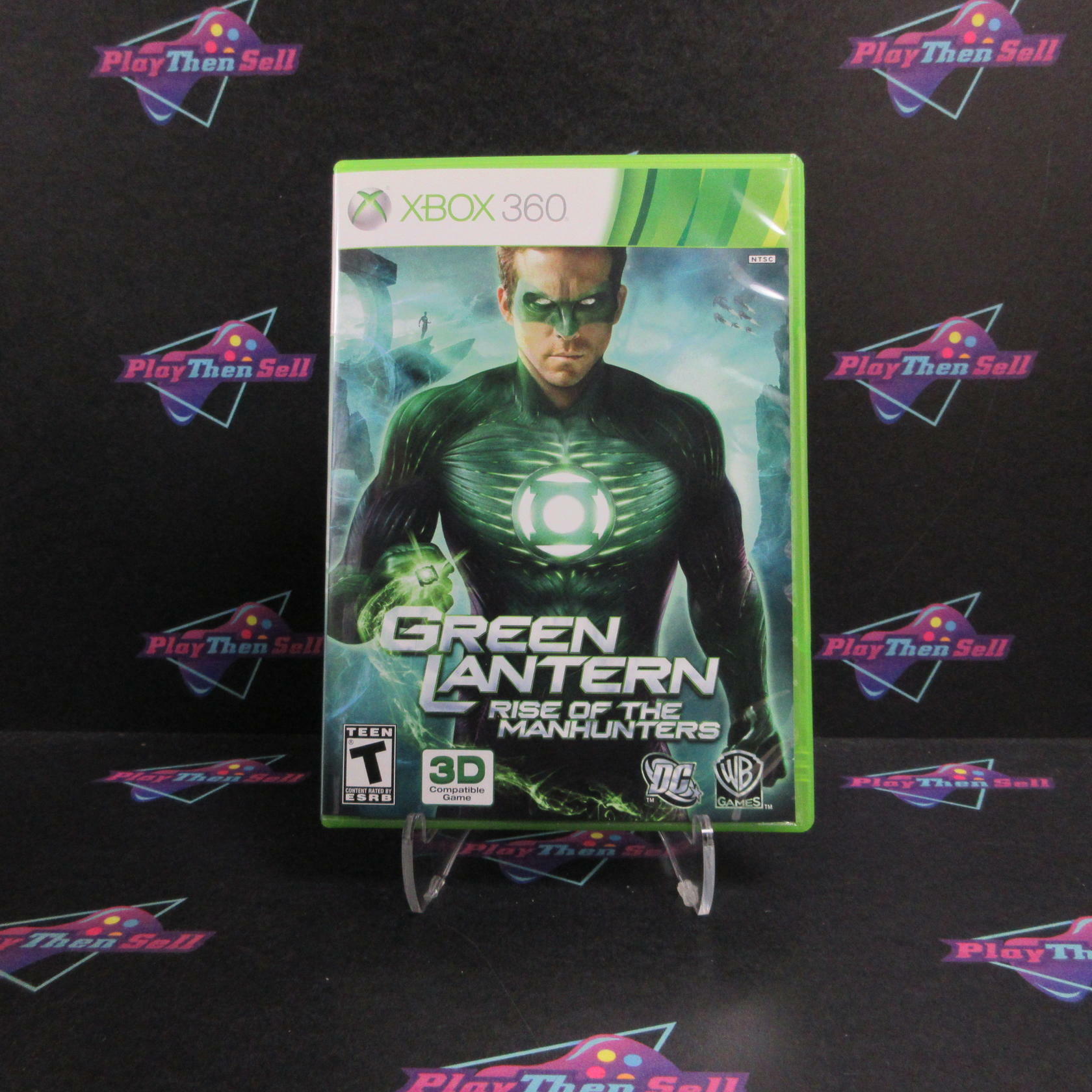 Green Lantern Rise of the Manhunters Xbox 360 DD + 3D Glasses Complete CIB - Very Good