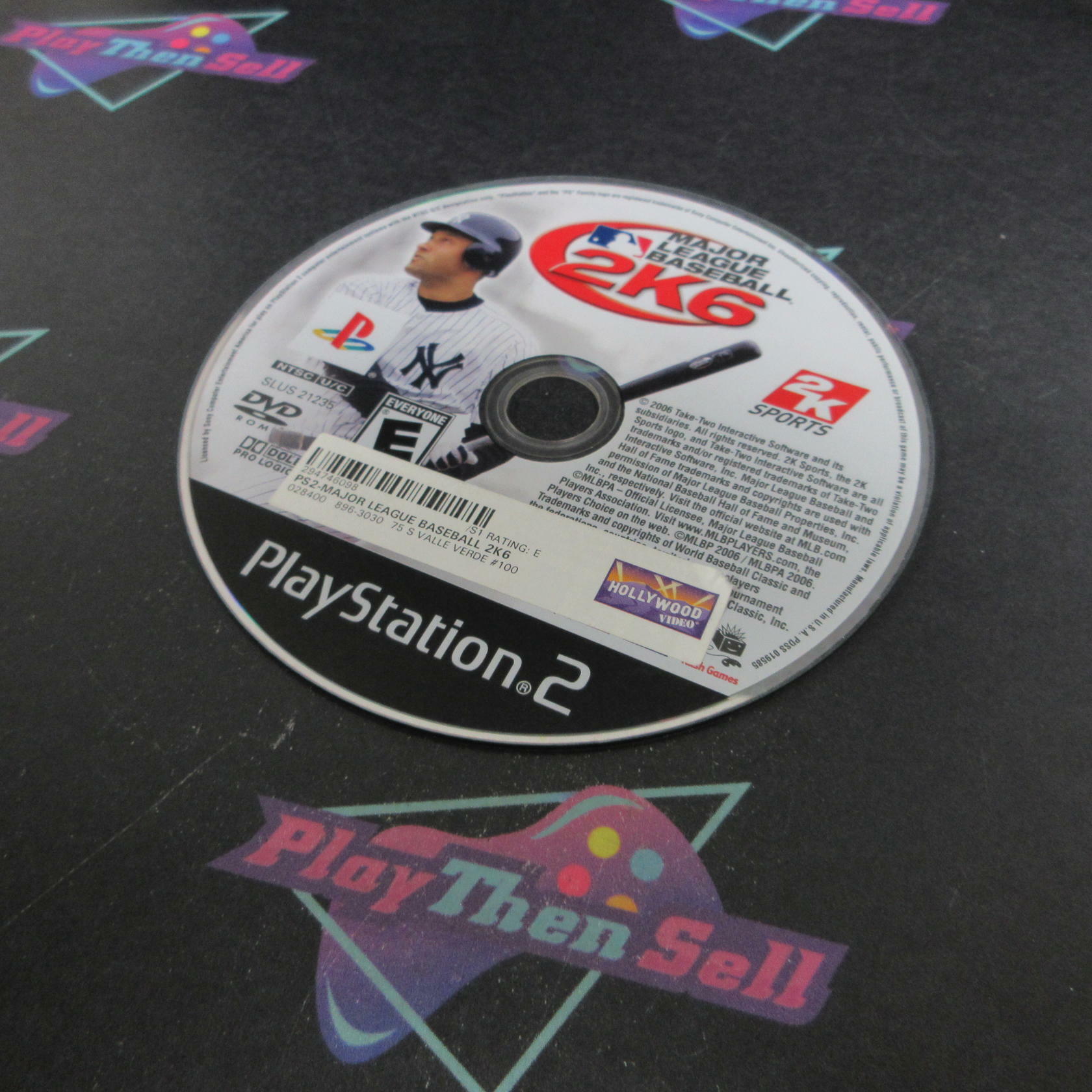 Major League Baseball 2K6 PS2 PlayStation 2 Rental Art AD/DD/NM - Very Good