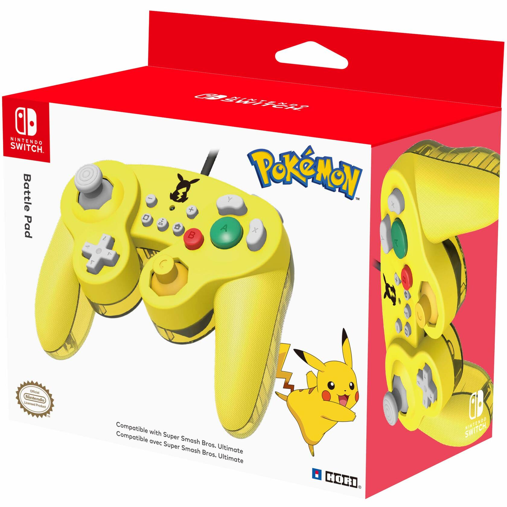 Refurbished HORI Nintendo Switch Battle Pad - Pikachu Gamecube Style Controller - Refurbished