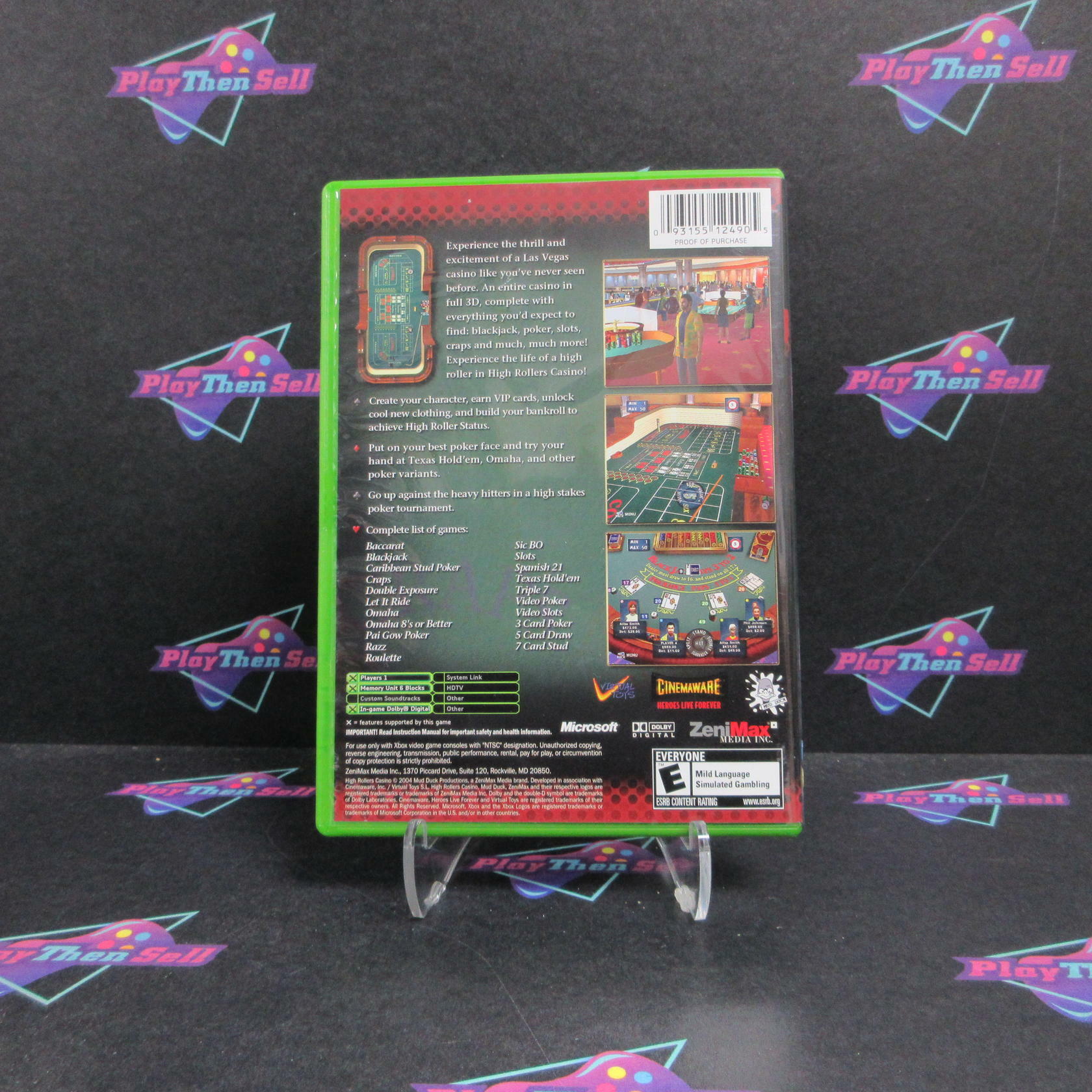 High Rollers Casino Xbox + Reg Card Complete - Refurbished