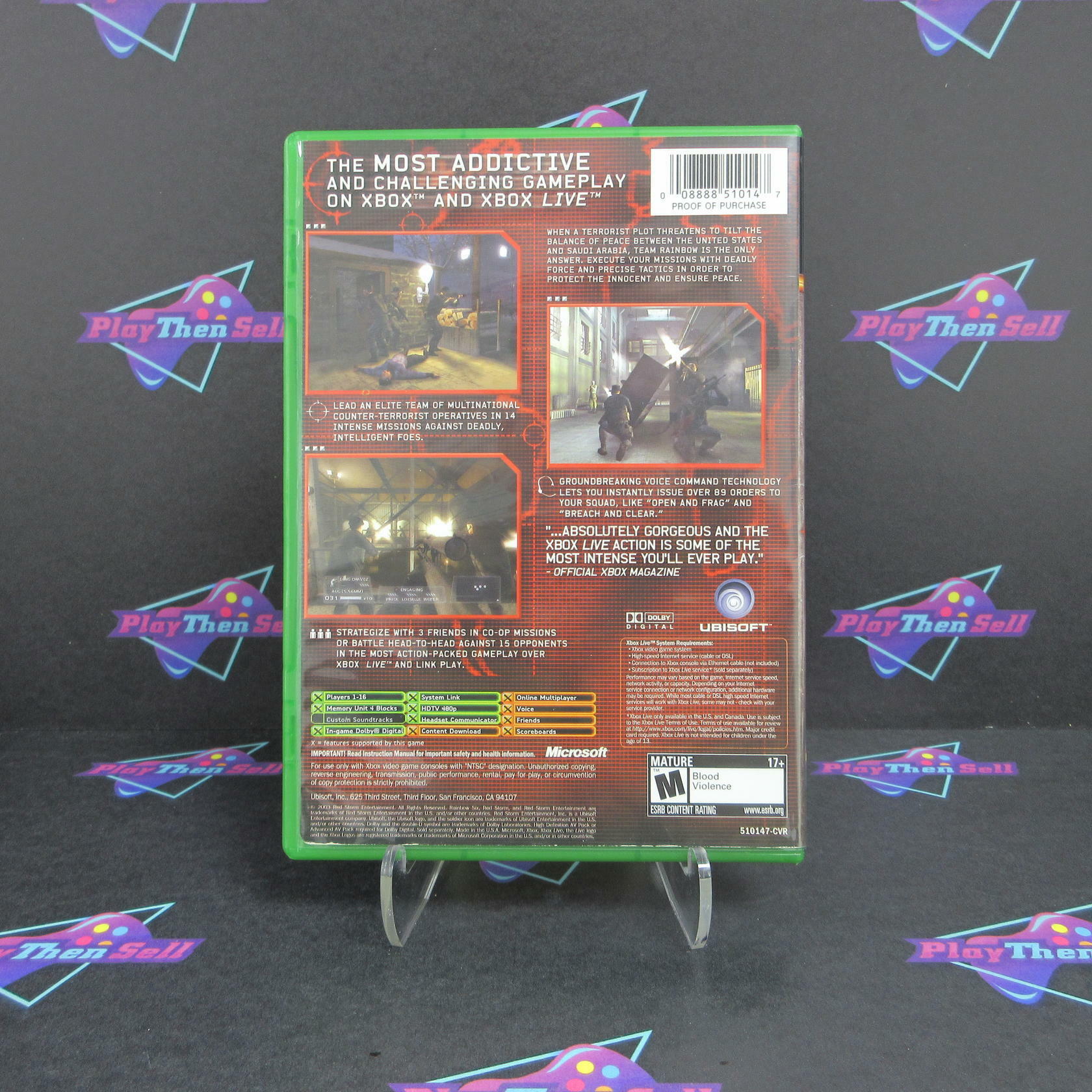 Rainbow Six 3 Squad-Based Counter Terror Xbox + Reg Card Complete - Refurbished