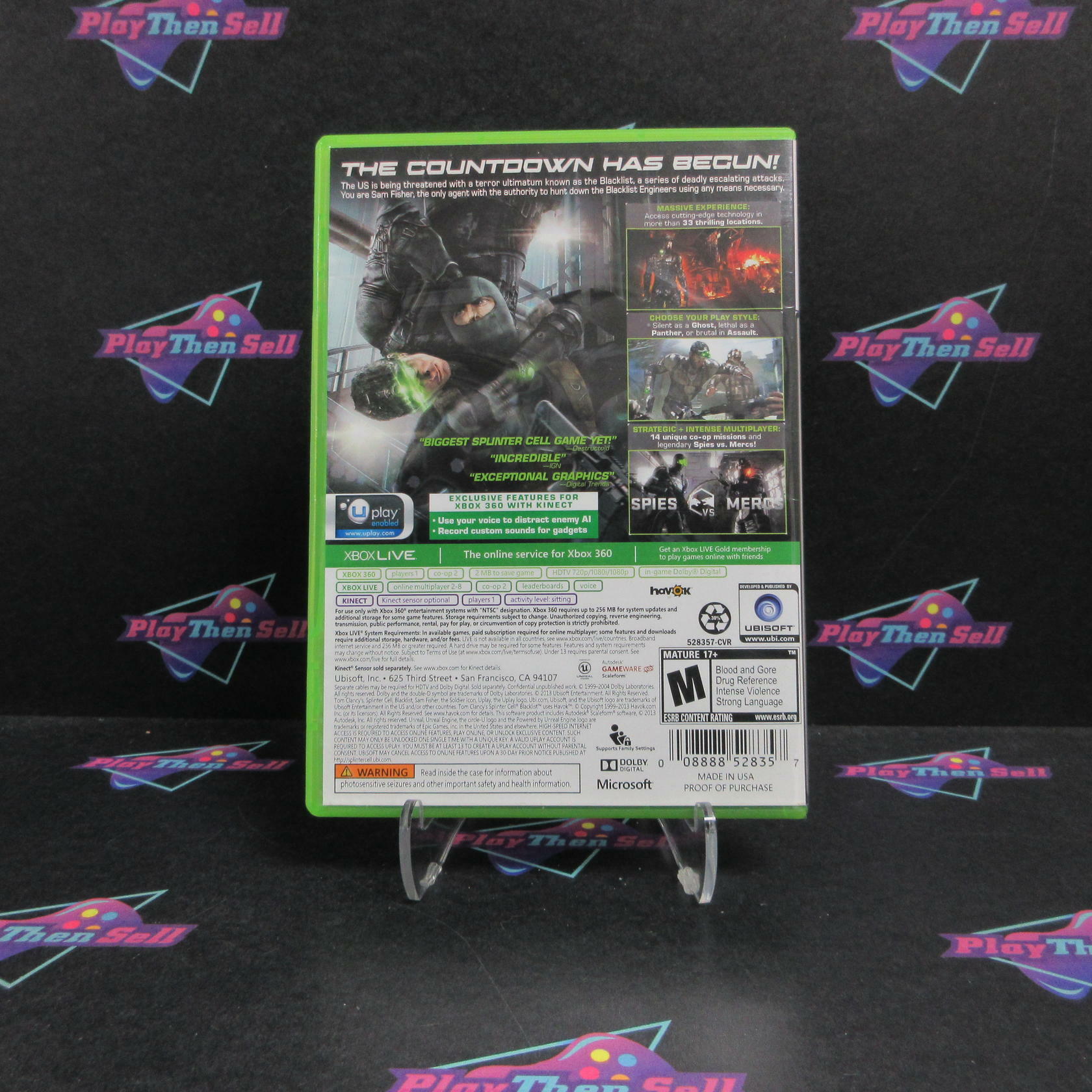 Tom Clancy's Splinter Cell Blacklist GameStop Edition Xbox 360 CIB - Excellent