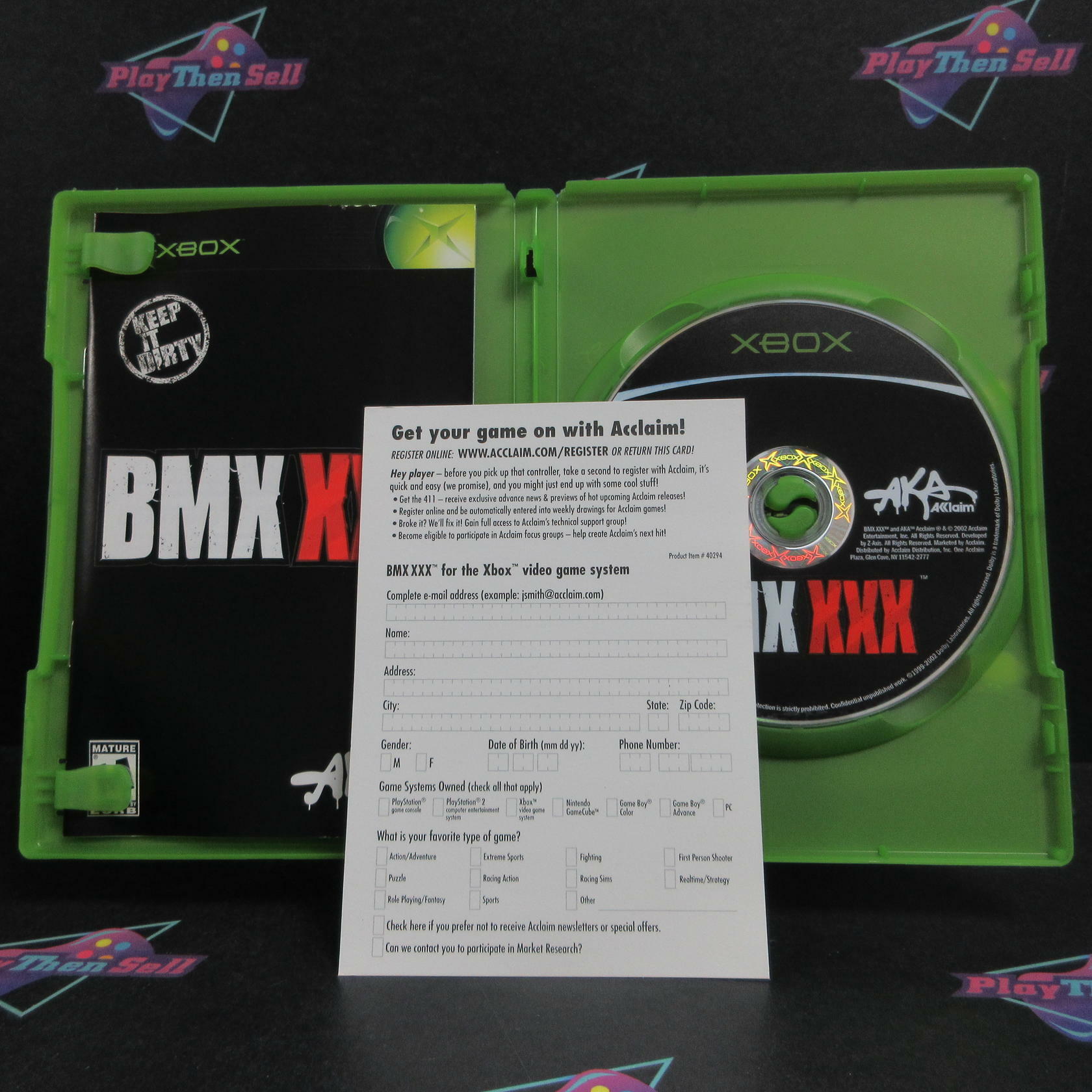 BMX XXX Xbox + Reg Card / Poster Complete - Refurbished