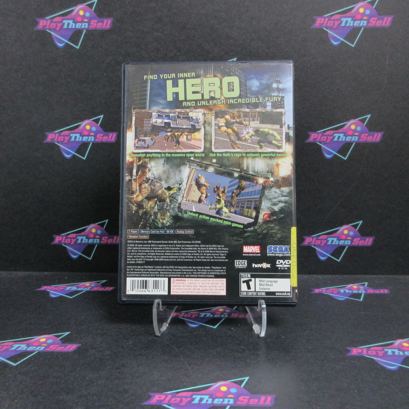 The Incredible Hulk PS2 PlayStation 2 AD/NM - Very Good