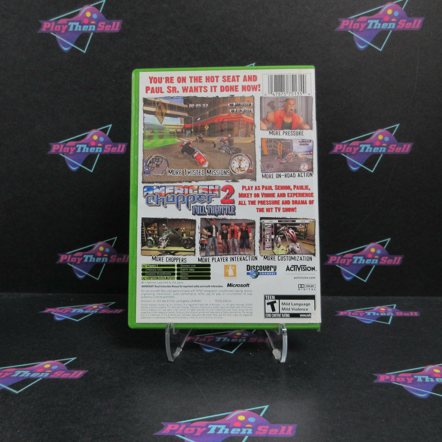 American Chopper 2 Full Throttle Xbox AD + Reg Card Complete CIB - Very Good