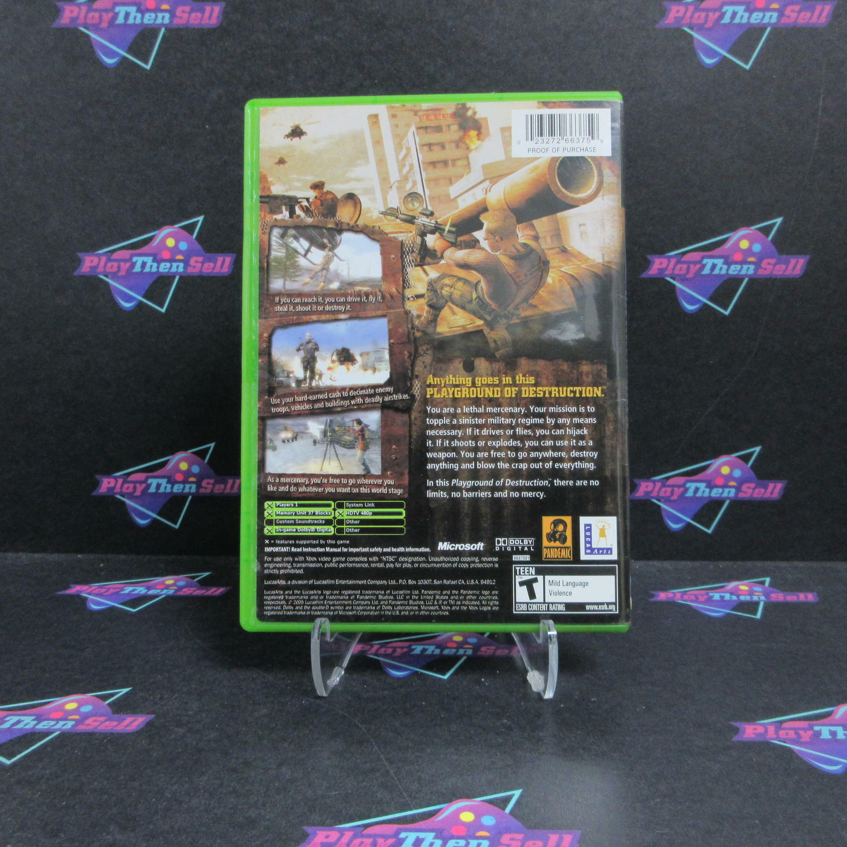 Mercenaries Playground of Destruction Xbox + Reg Card Complete - Refurbished