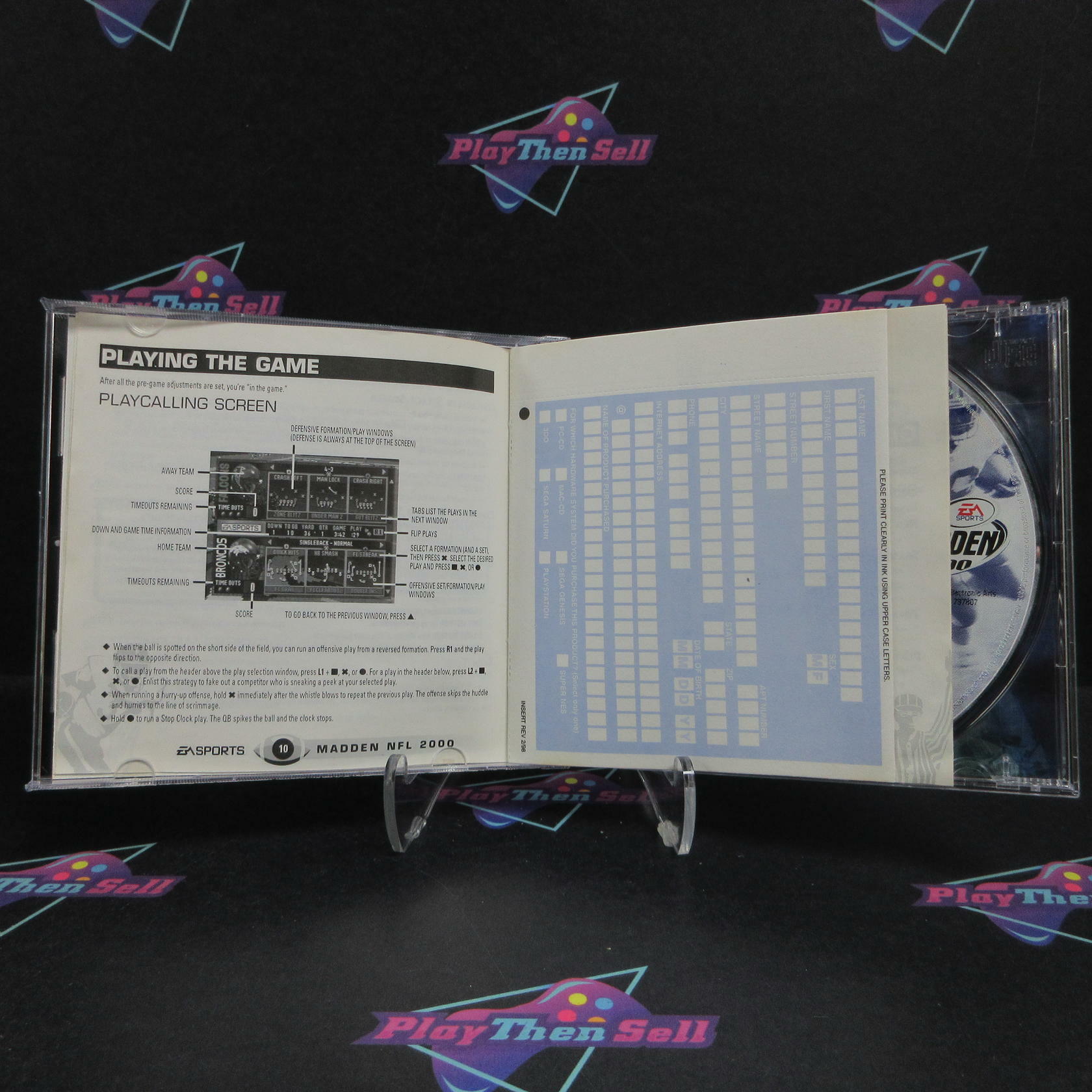 Madden NFL 2000 PS1 PlayStation 1 MD + Reg Card Complete CIB - Very Good