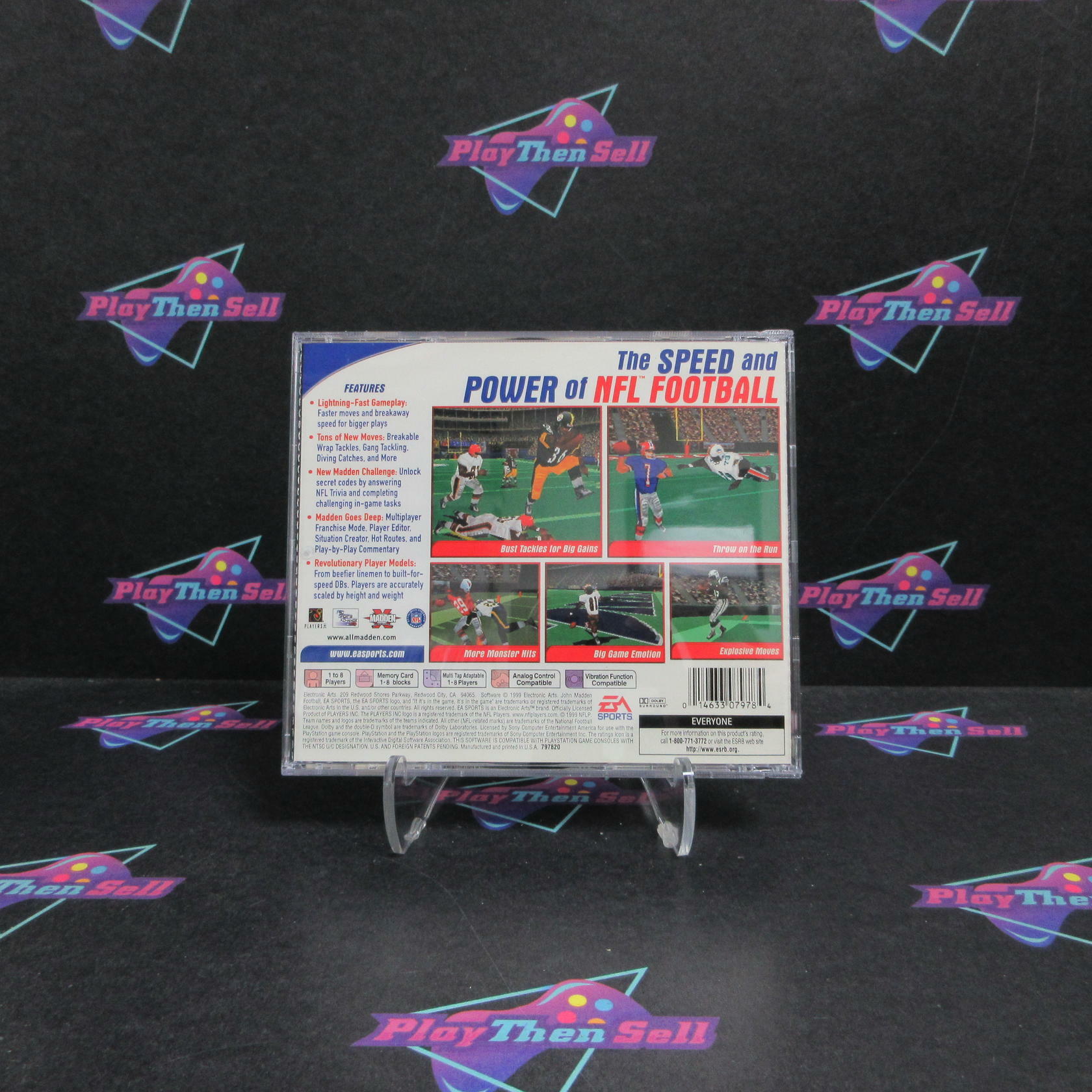 Madden NFL 2000 PS1 PlayStation 1 MD + Reg Card Complete CIB - Very Good
