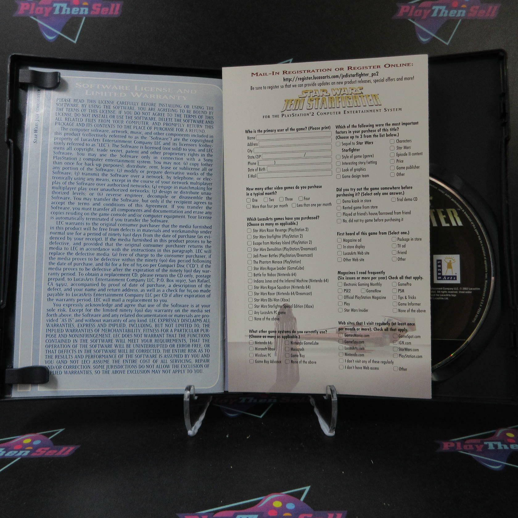 Star Wars Jedi Starfighter PS2 PlayStation 2 AD + Reg Card Complete CIB - Very Good