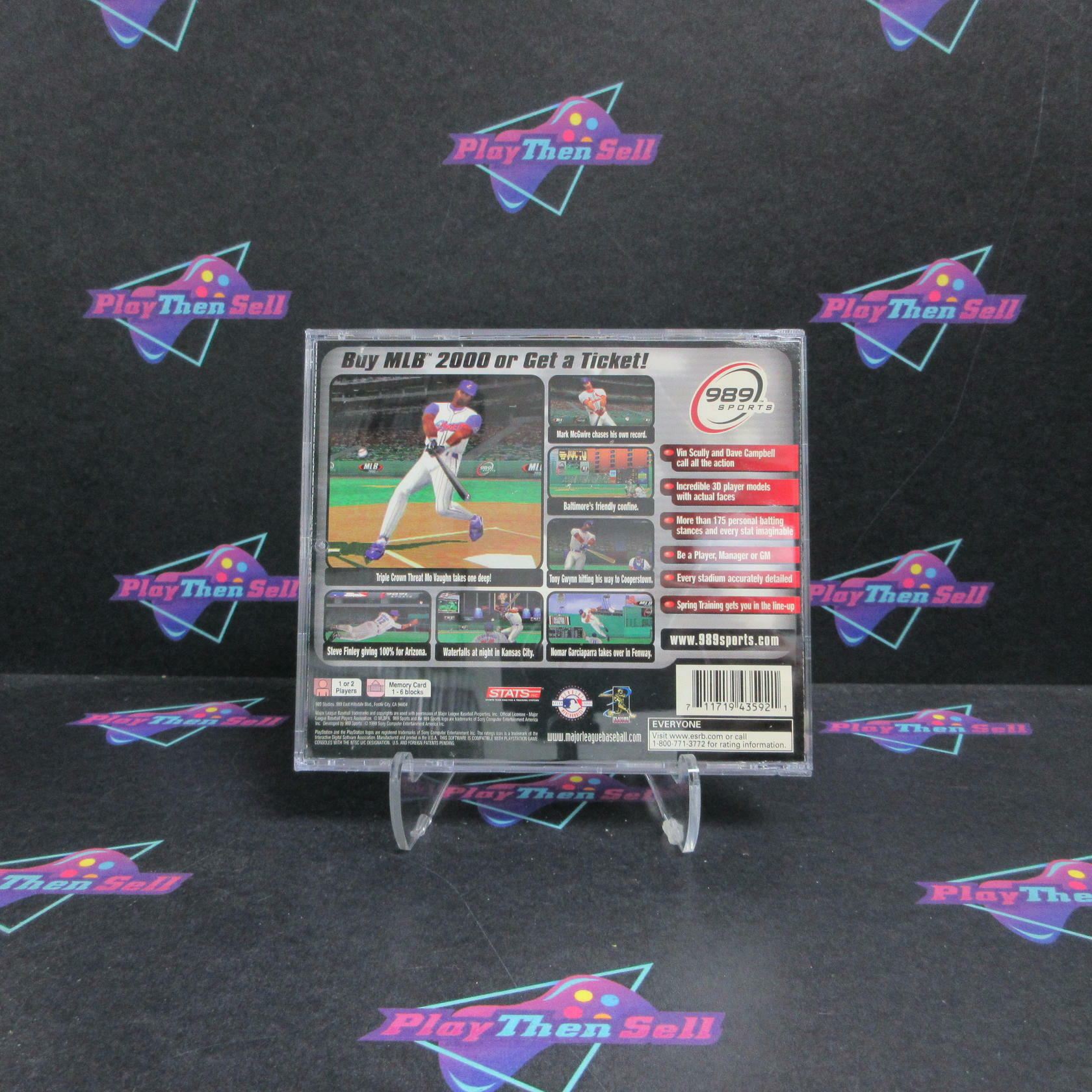 MLB 2000 PS1 PlayStation 1 AD/MD + Reg Card Complete CIB - Very Good
