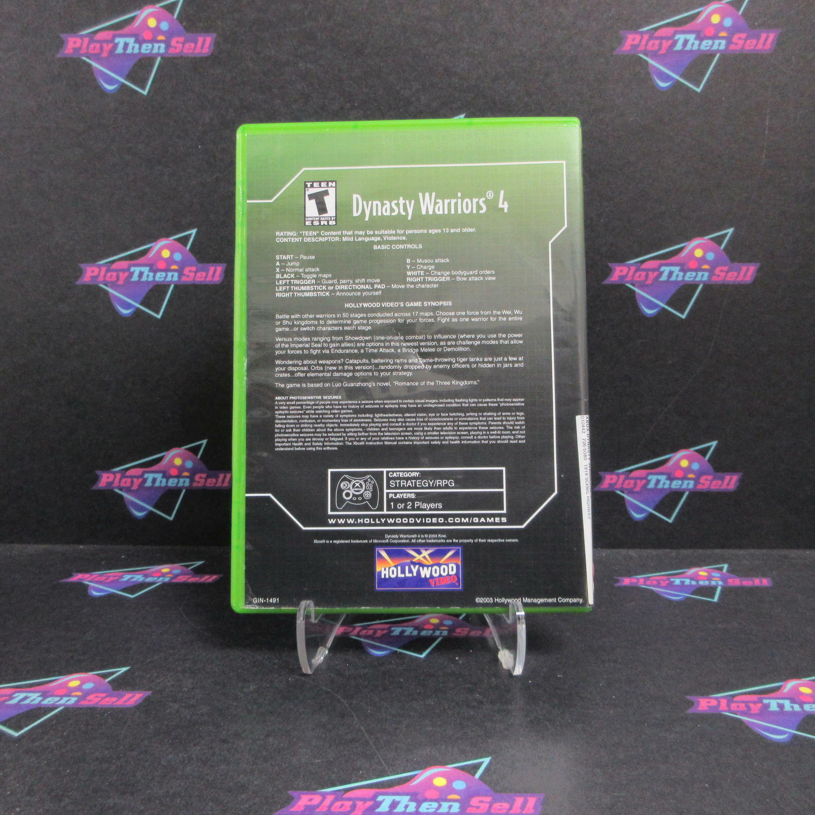 Dynasty Warriors 4 Xbox Rental Art AD/NM - Very Good