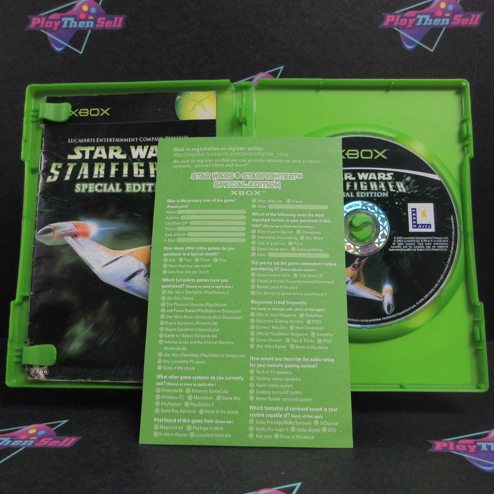 Star Wars Starfighter Special Edition Xbox AD/MD + Reg Card Complete CIB - Very Good