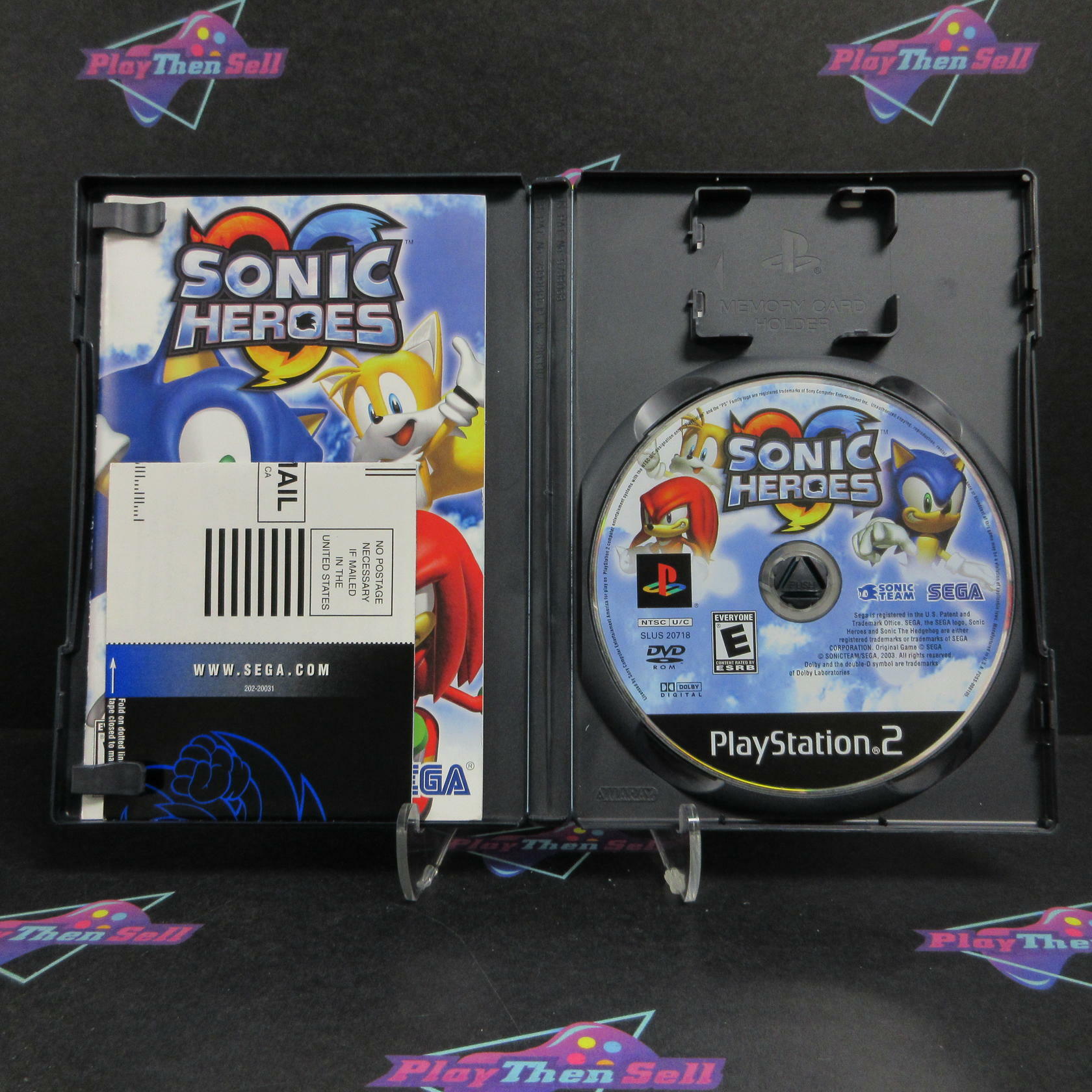 Sonic Heroes PS2 PlayStation 2 AD + Reg Card Complete CIB - Very Good
