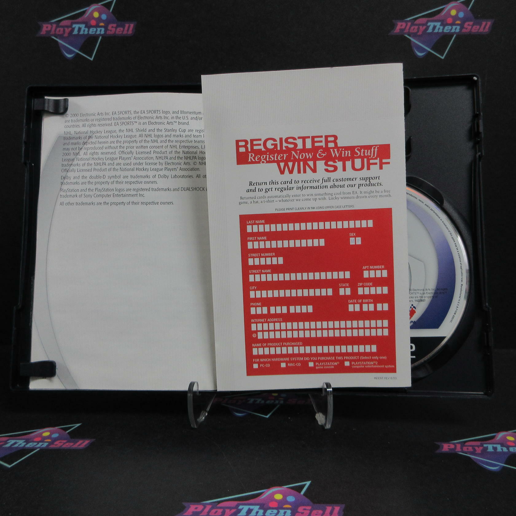 NHL 2001 PS2 PlayStation 2 AD/MD + Reg Card Complete CIB - Very Good