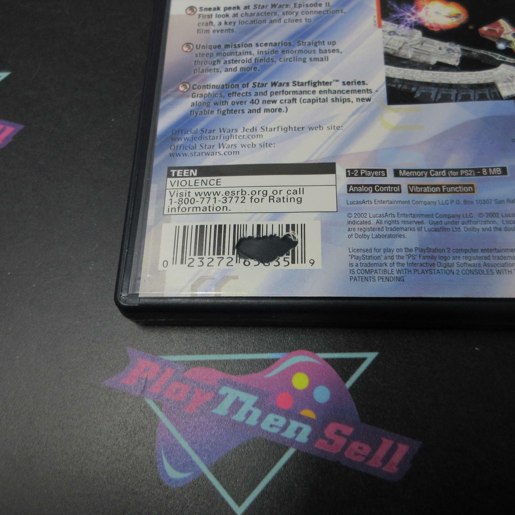 Star Wars Jedi Starfighter PS2 PlayStation 2 AD + Reg Card Complete CIB - Very Good