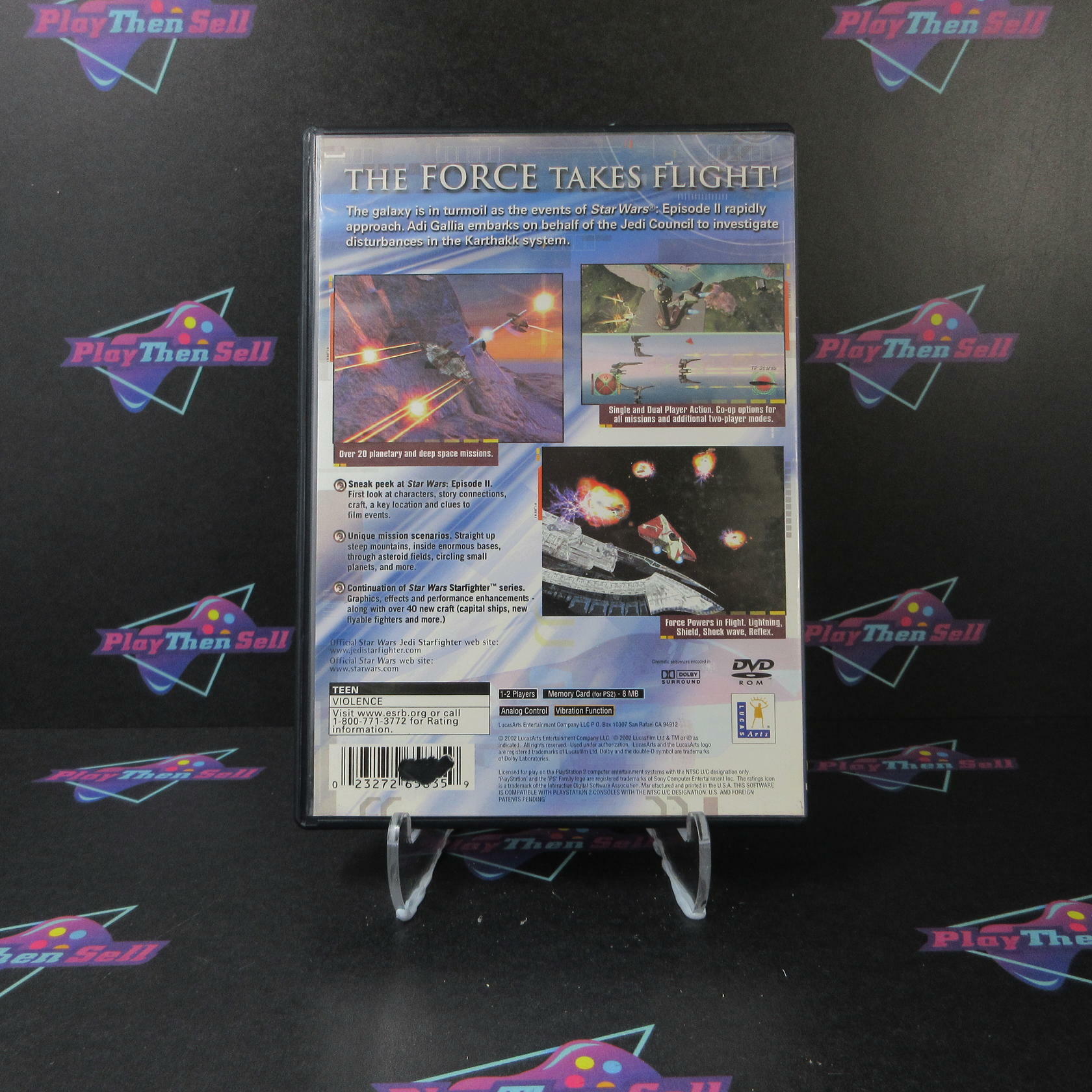 Star Wars Jedi Starfighter PS2 PlayStation 2 AD + Reg Card Complete CIB - Very Good