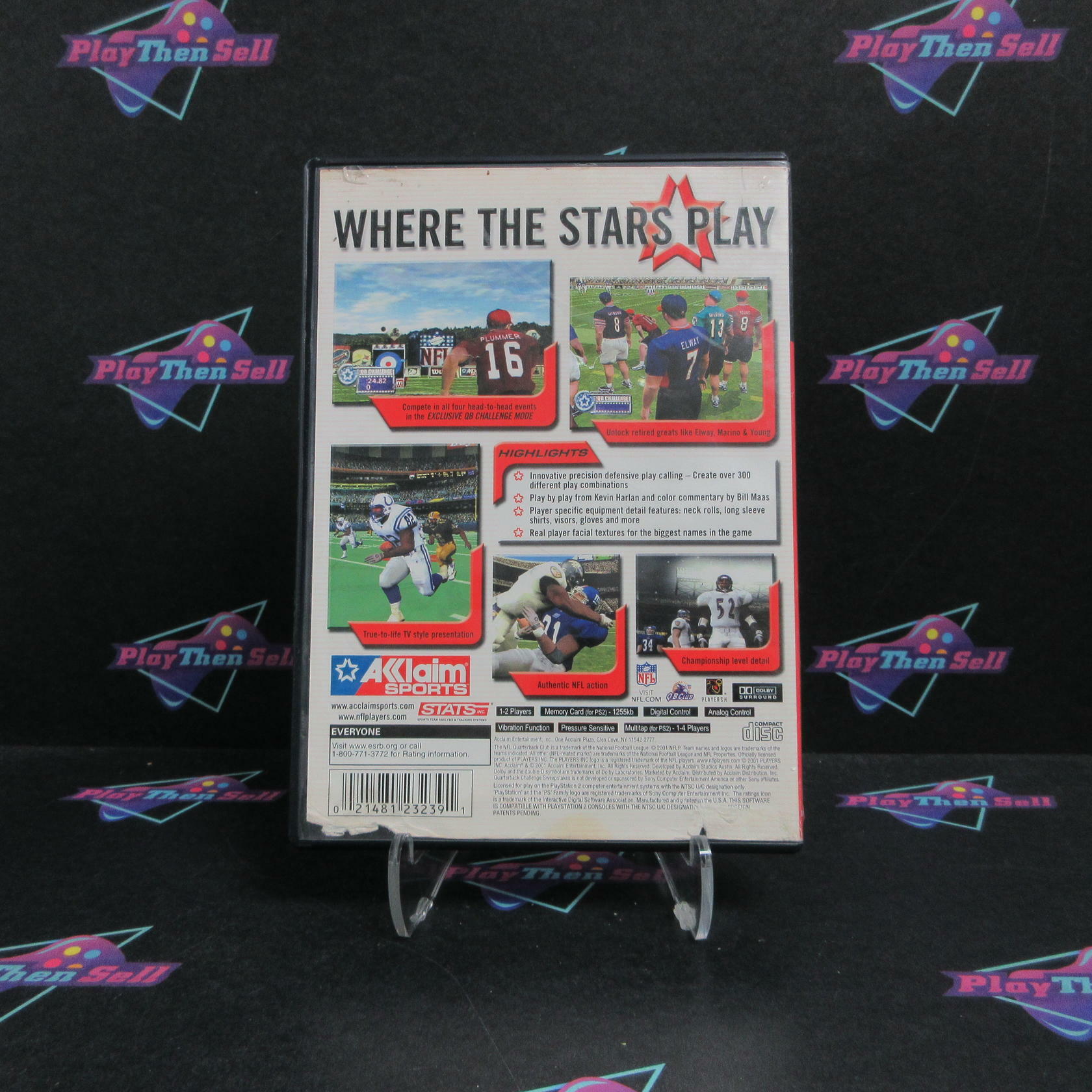 NFL QB Club 2002 PS2 PlayStation 2 AD/MD/DD Complete CIB - Very Good