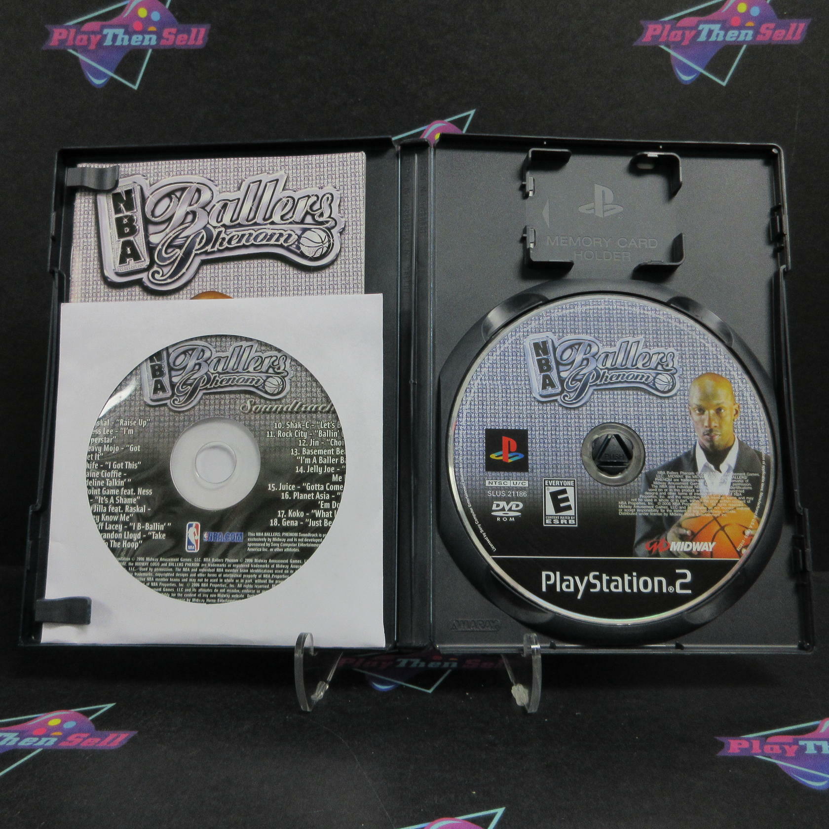 NBA Ballers Phenom PS2 PlayStation 2 AD + SoundTrack Complete CIB - Very Good