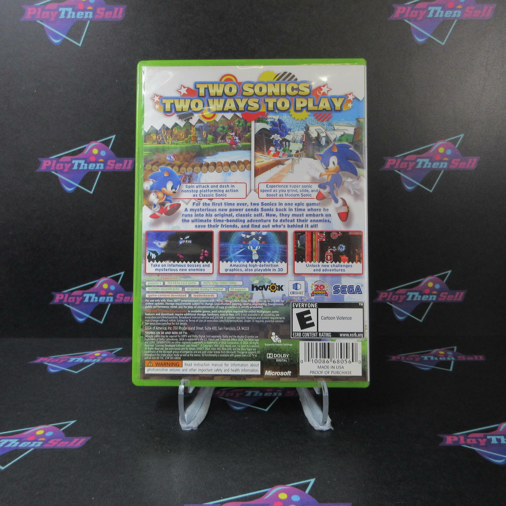Sega Sonic Generations Xbox 360 AD Complete CIB - Very Good