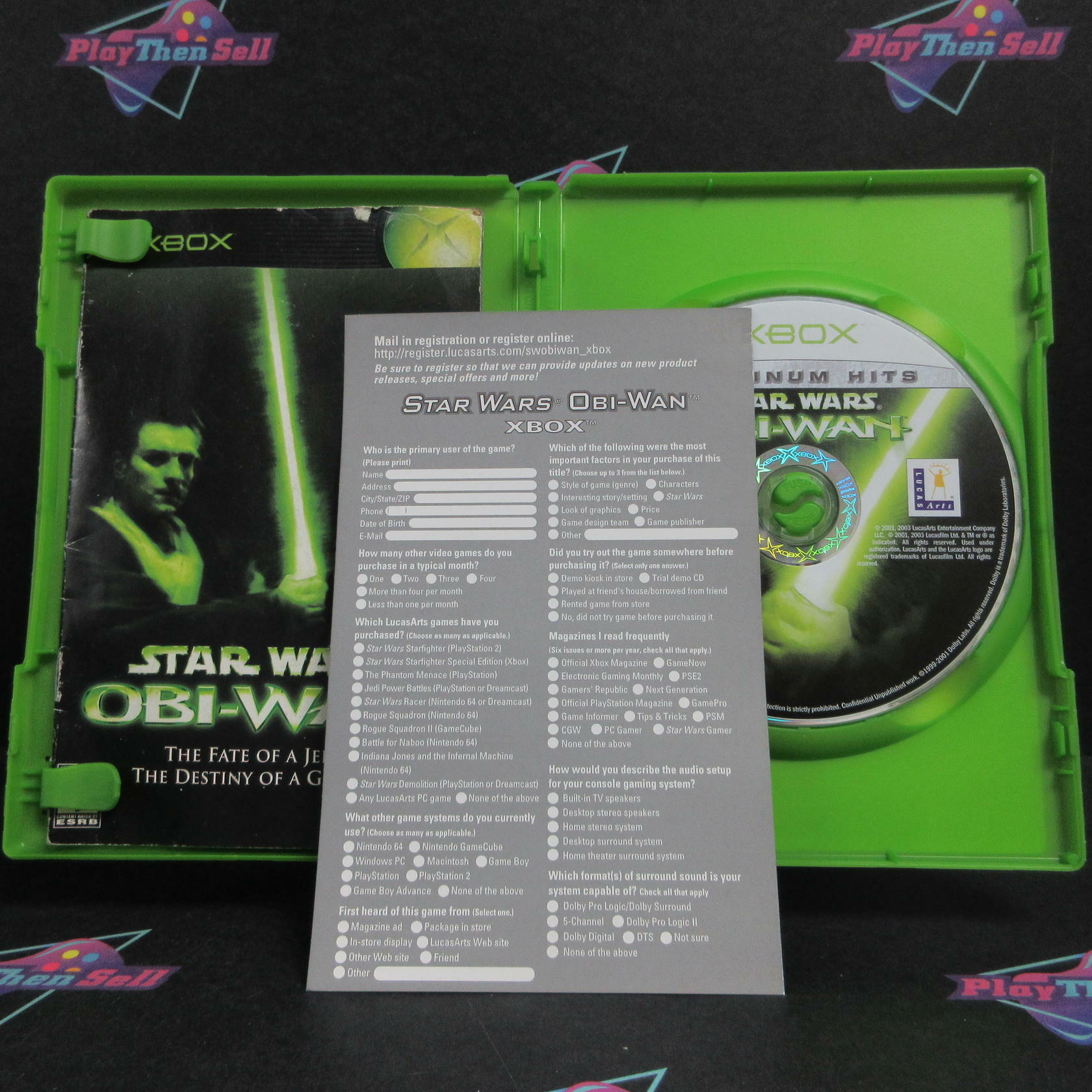Star Wars Obi-Wan Xbox PH MD + Reg Card Complete CIB - Very Good
