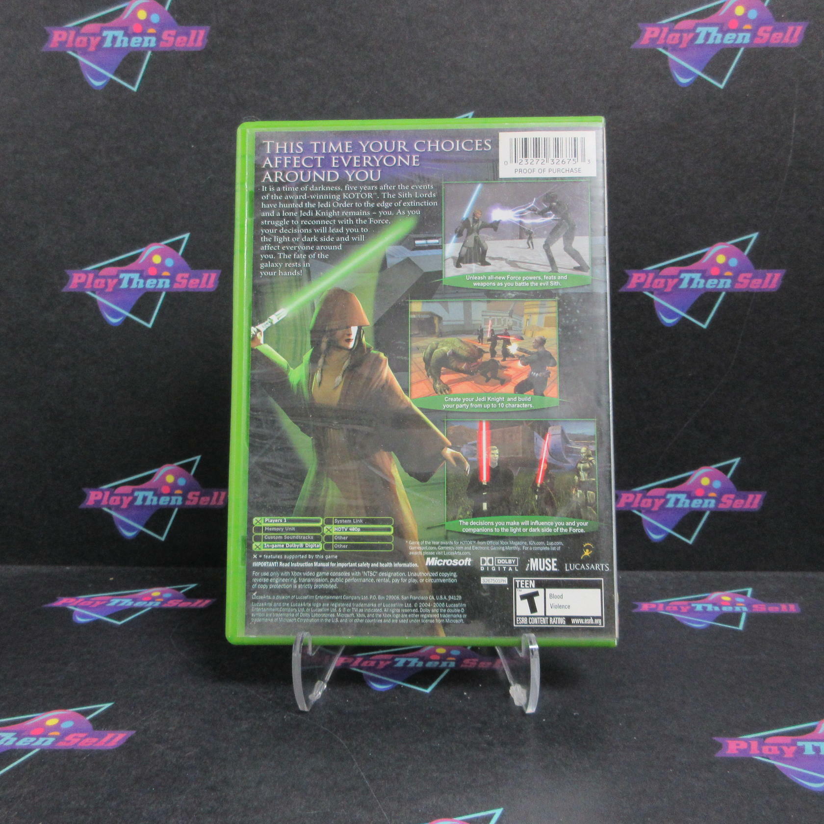 Star Wars Knights of the Old Republic II The Sith Lords Xbox PH AD/NM + Reg Card - Very Good