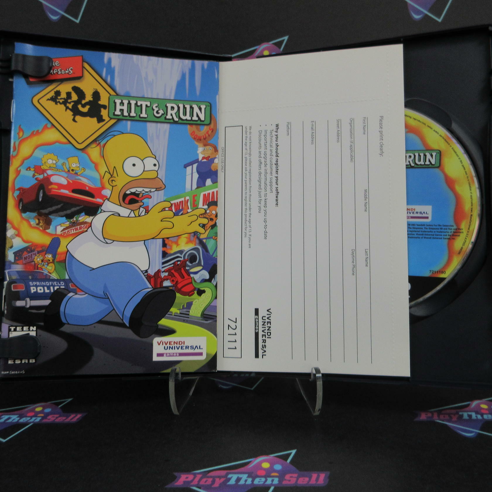 The Simpsons Hit & Run PS2 PlayStation 2 + Reg Card Complete - Excellent