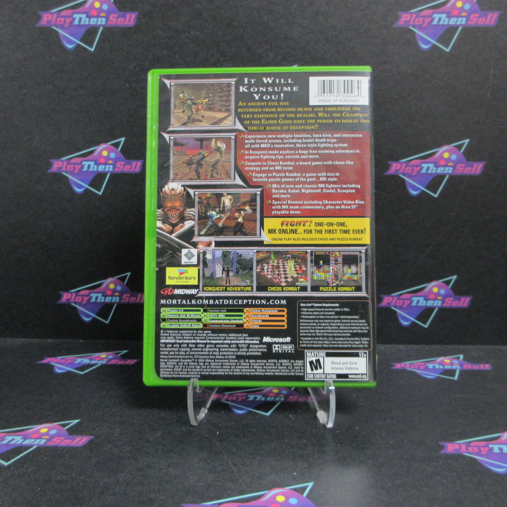 Mortal Kombat Deception Xbox + Reg Card Complete - Refurbished