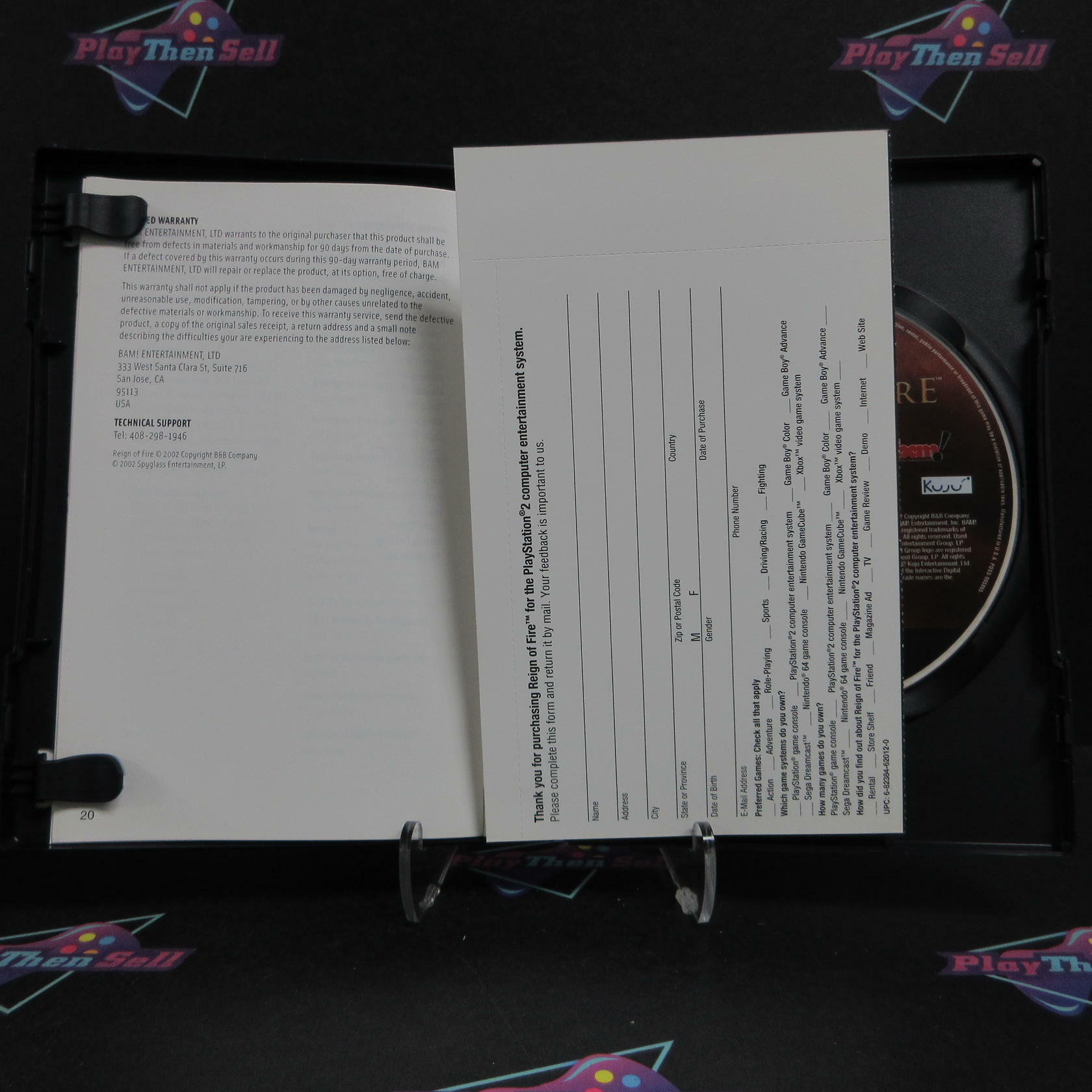 Reign of Fire PS2 PlayStation 2 + Reg Card Complete - Refurbished