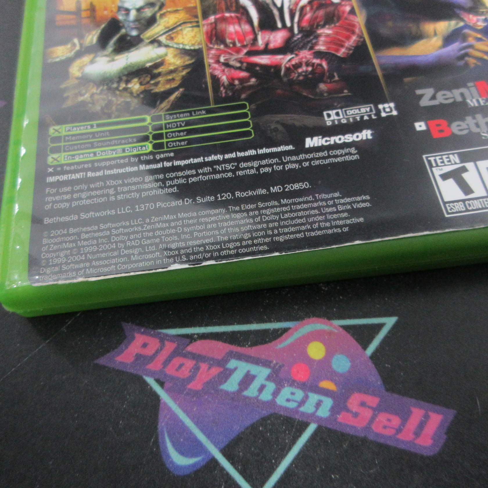 The Elder Scrolls III Morrowind GOTY Xbox PH AD/NM + Reg Card - Very Good