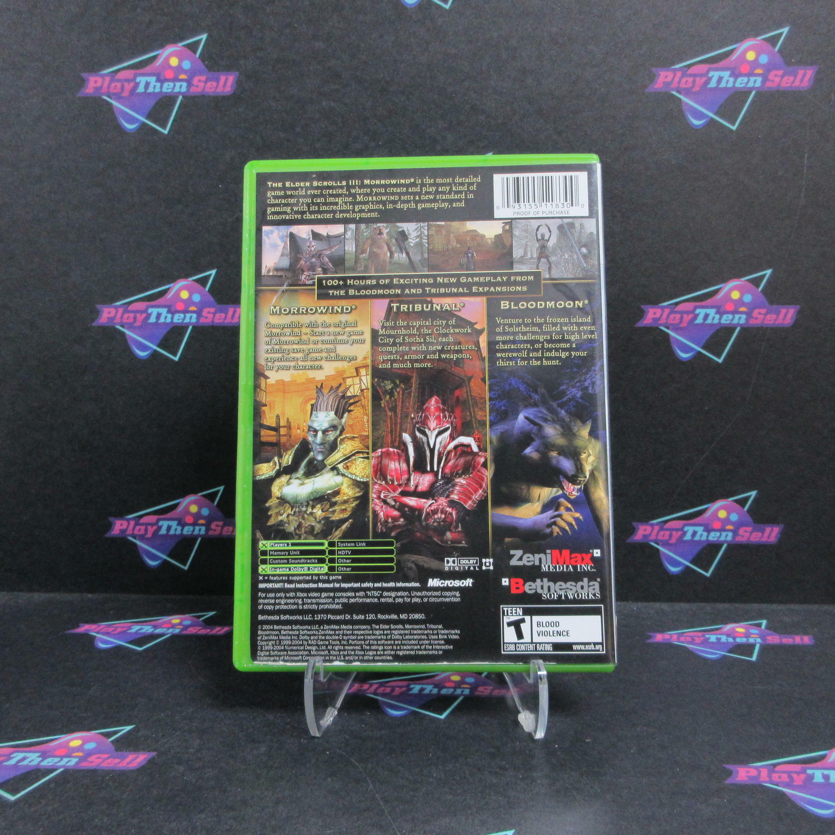 The Elder Scrolls III Morrowind GOTY Xbox PH AD/NM + Reg Card - Very Good