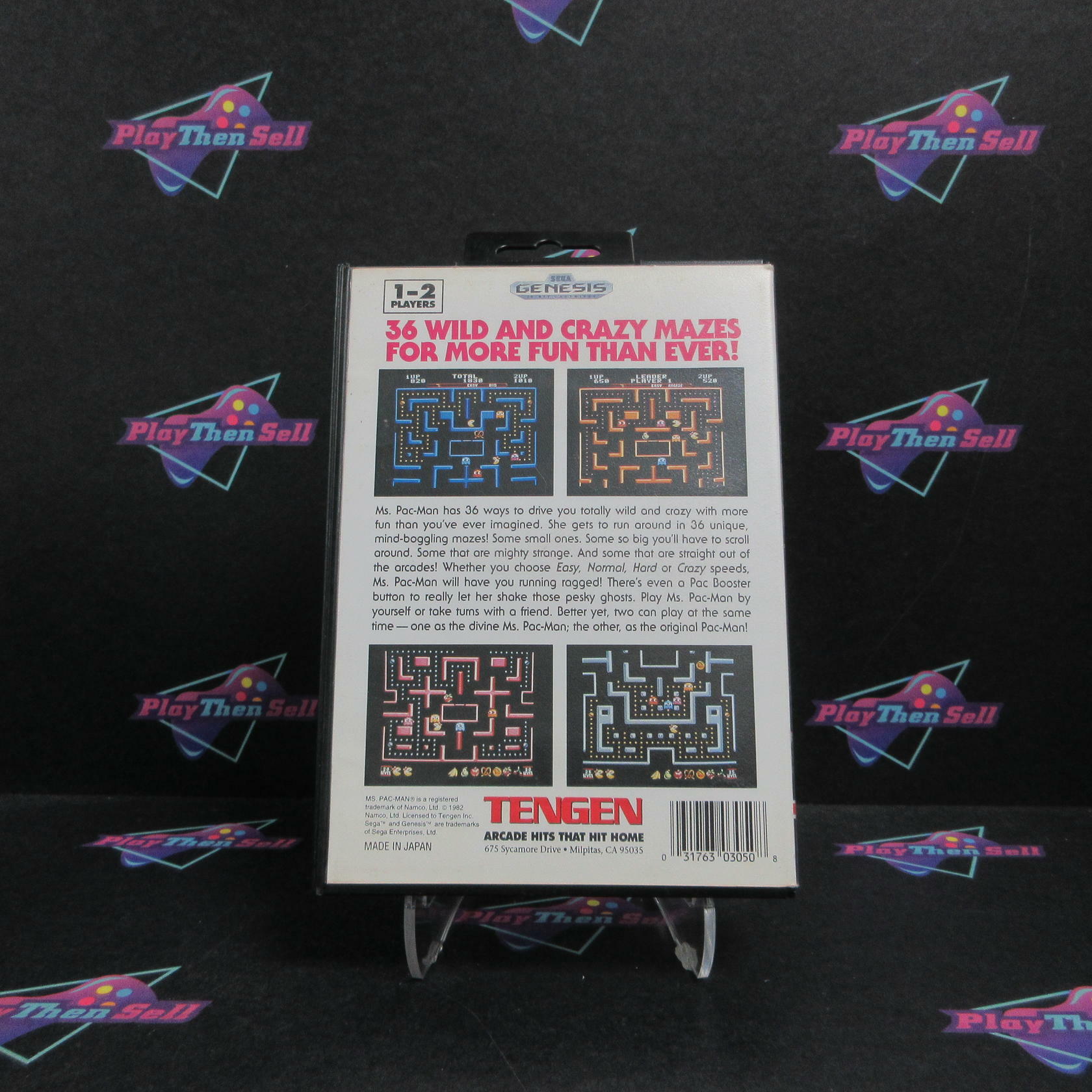 Ms. Pac-man Sega Genesis Boxed MD Complete CIB - Very Good