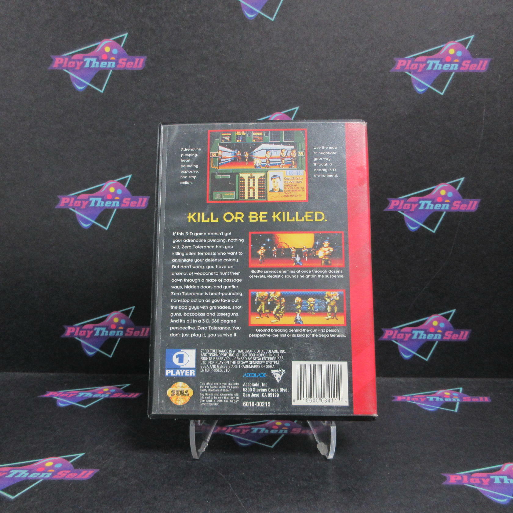 Zero Tolerance Sega Genesis Boxed AD/NM - Very Good