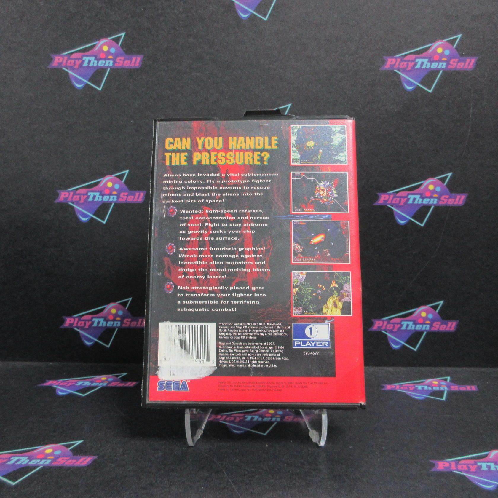 Sub-Terrania Sega Genesis Boxed AD/CS/NM - Very Good