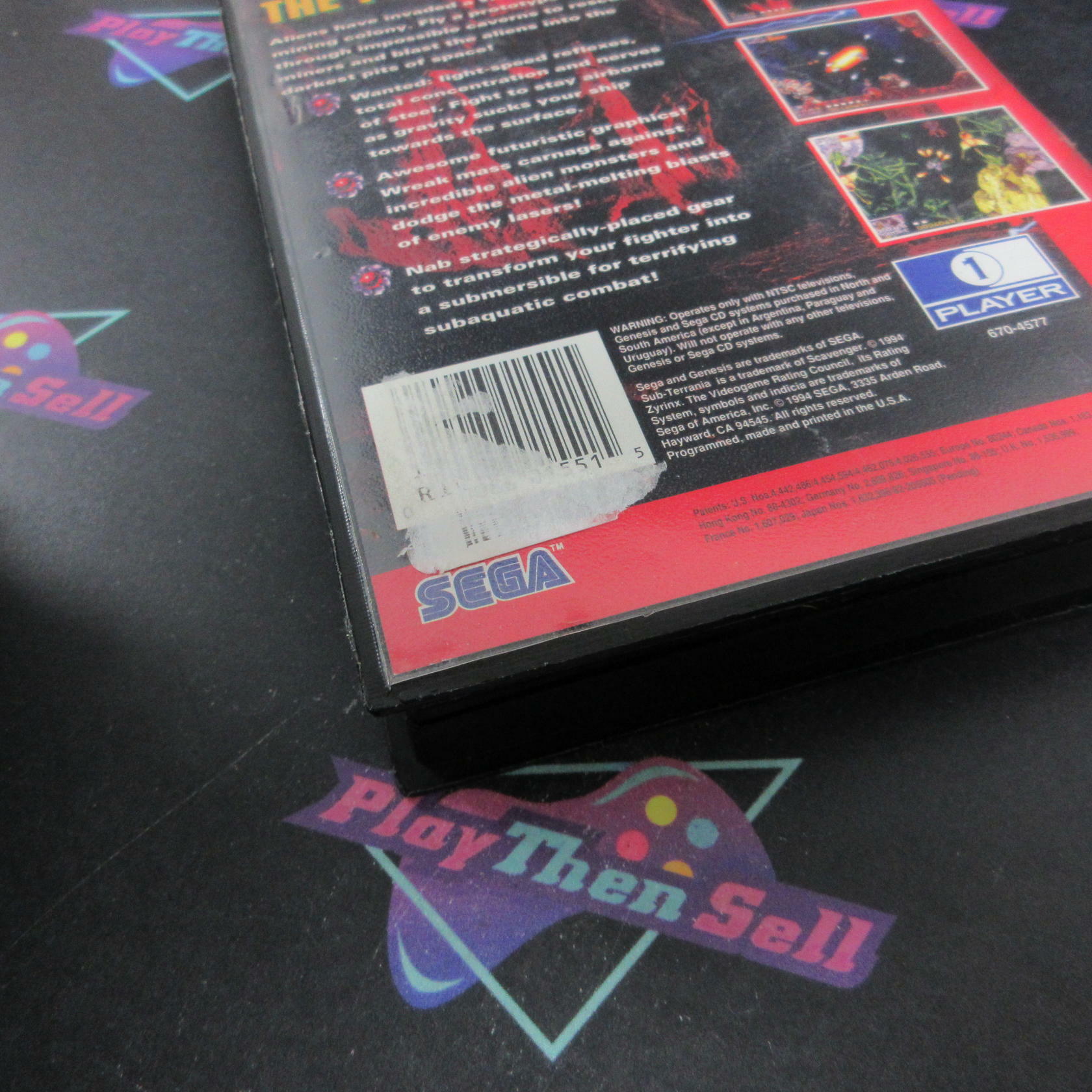 Sub-Terrania Sega Genesis Boxed AD/CS/NM - Very Good