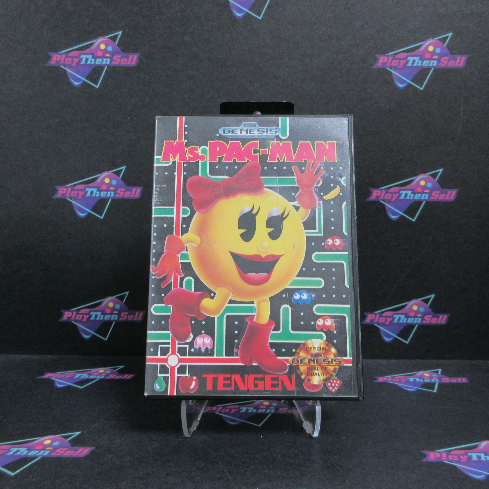Ms. Pac-man Sega Genesis Boxed MD Complete CIB - Very Good