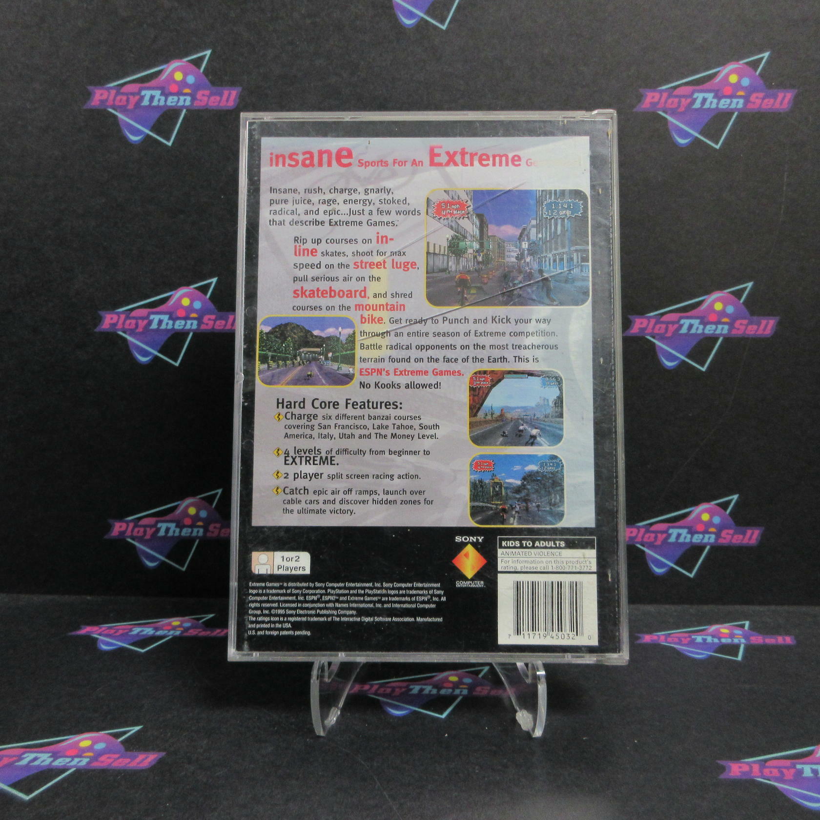 ESPN ESPN 2 Extreme Games Long Box PS1 PlayStation 1 CS + Reg Card Complete CIB - Very Good