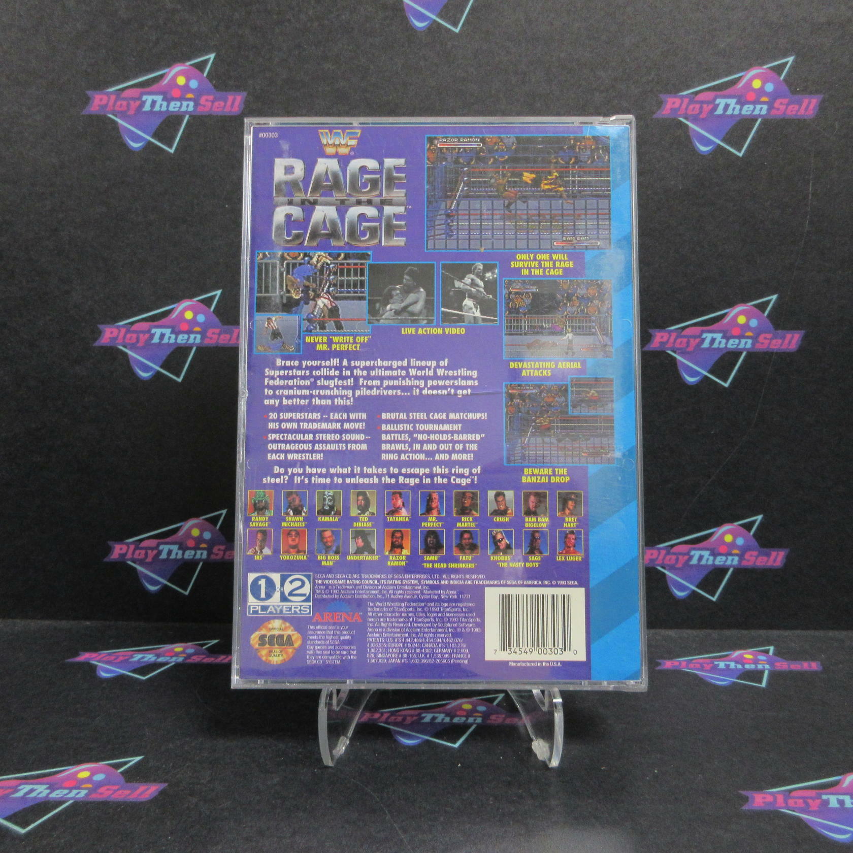 WWF Rage in the Cage Sega CD + Reg Card Complete CIB - Very Good