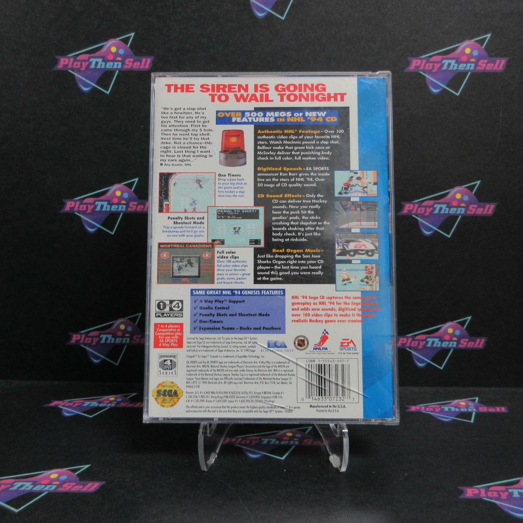 NHL Hockey 94 Sega CD CS + Reg Card Complete CIB - Very Good