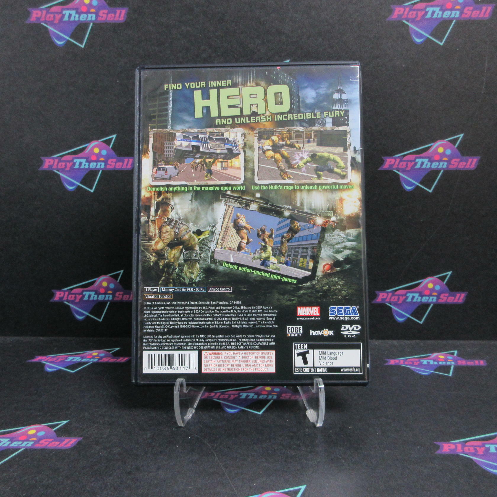 The Incredible Hulk PS2 PlayStation 2 Complete - Excellent