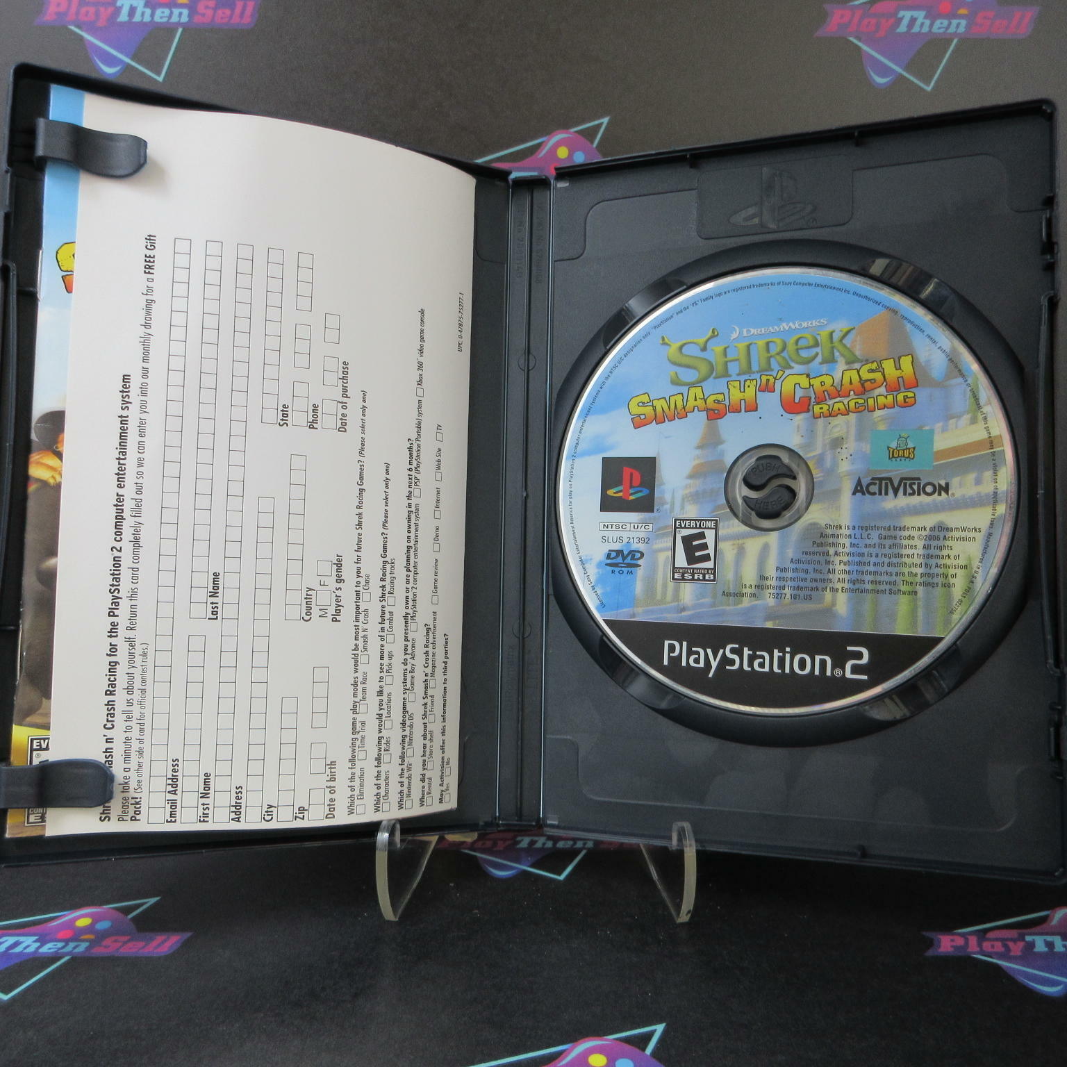 Shrek Smash N' Crash Racing PS2 PlayStation 2 + Reg Card Complete - Excellent