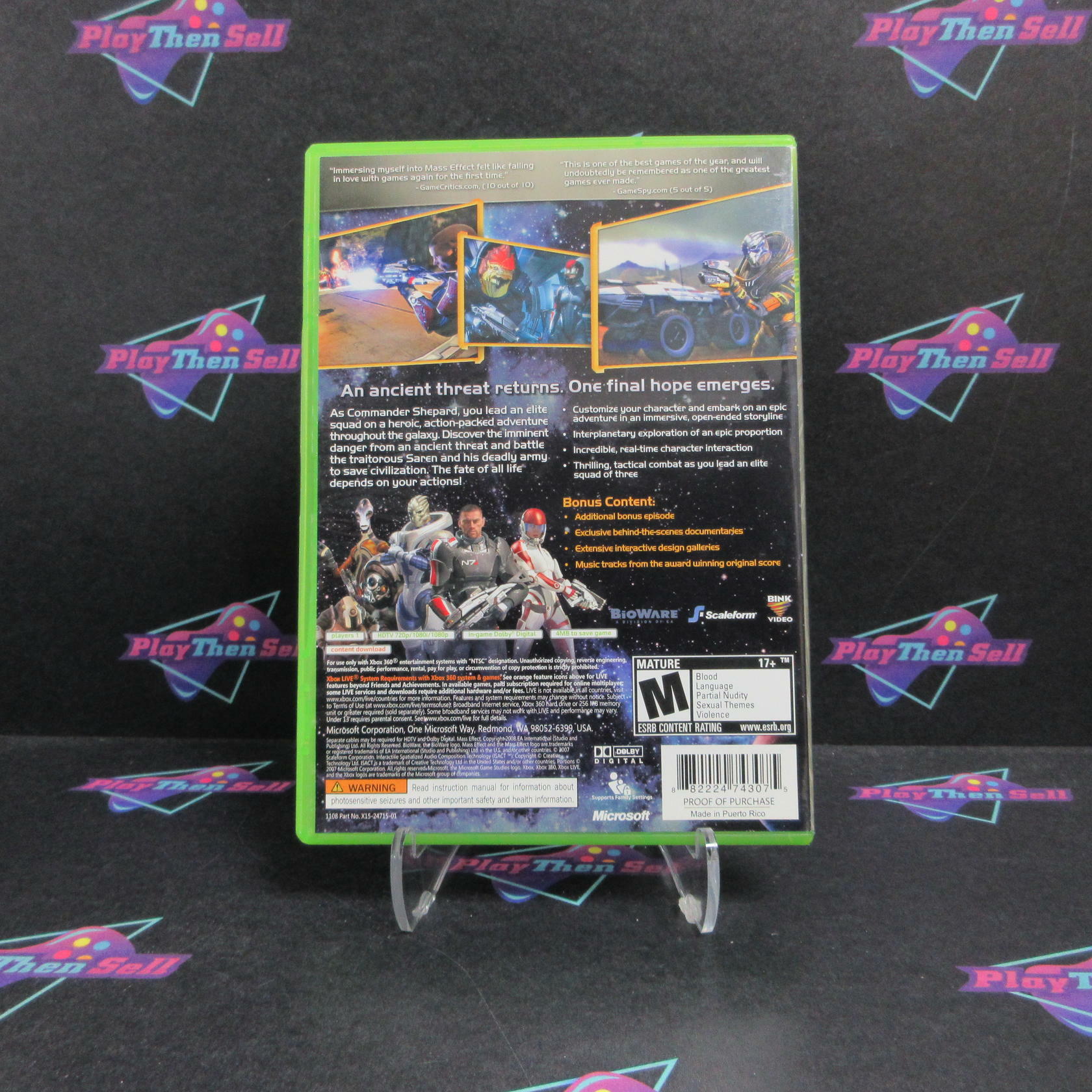 Mass Effect Xbox 360 PH + Bonus Disc Complete - Excellent
