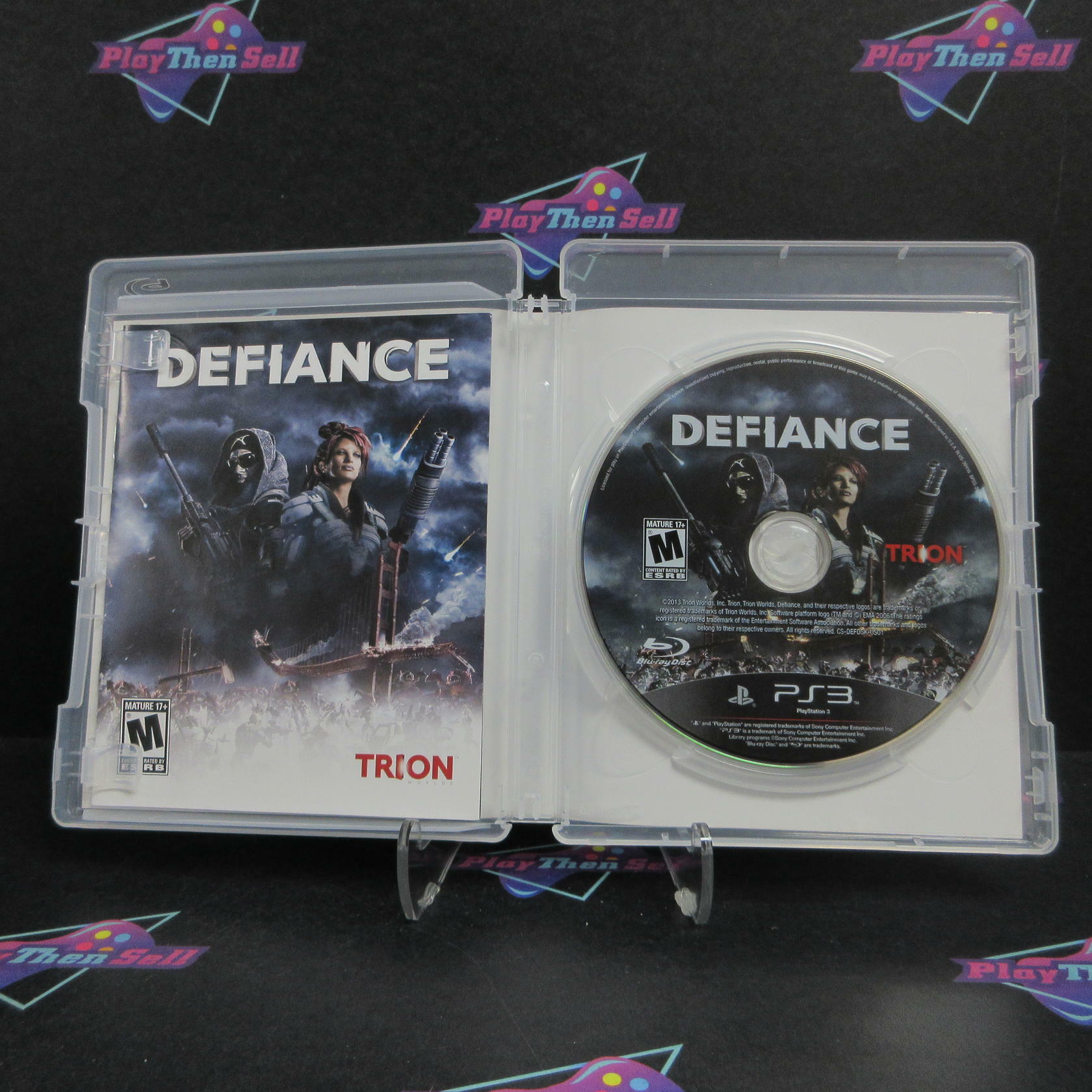 Defiance PS3 PlayStation 3 + Stickers / Post Cards Complete - Excellent