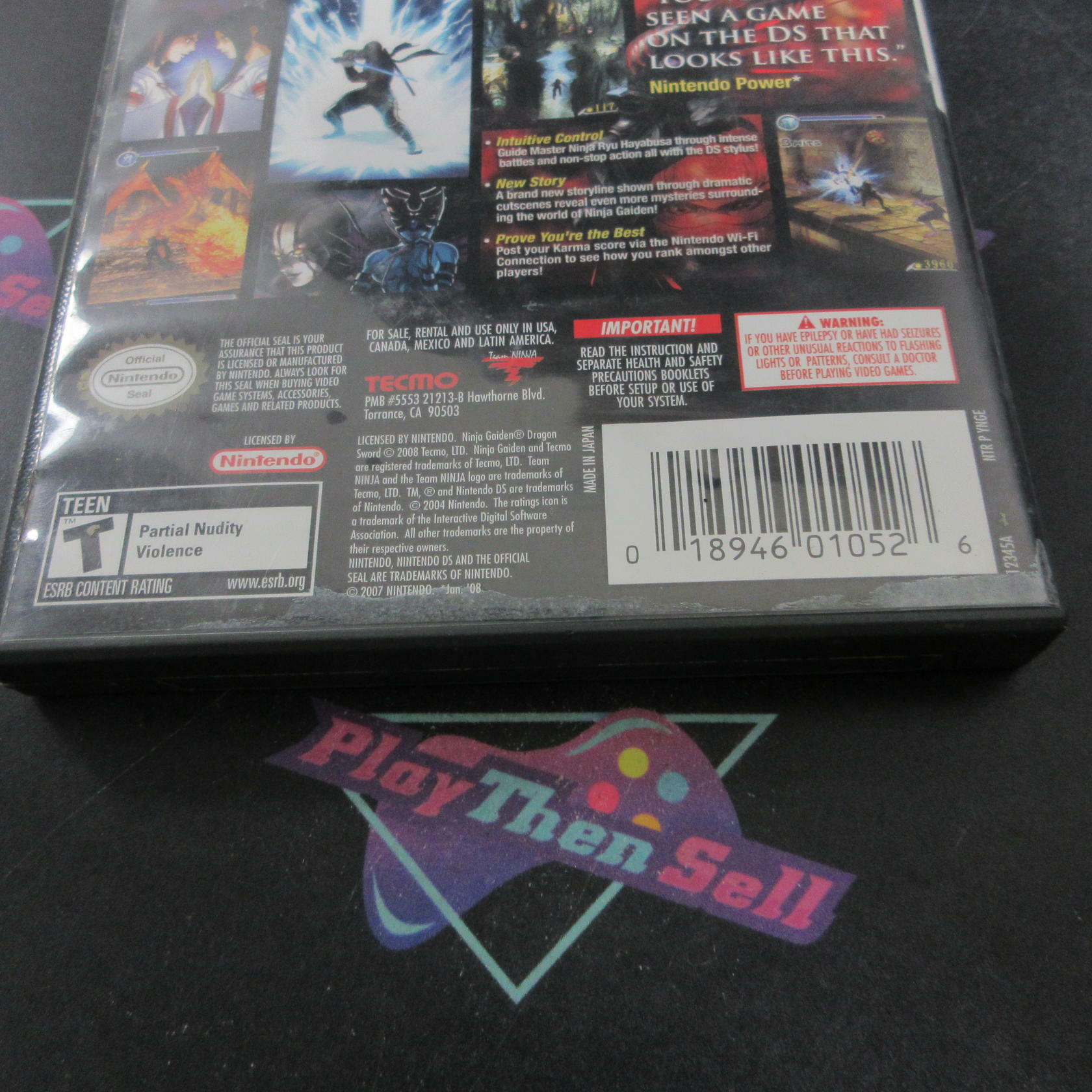 Ninja Gaiden Dragon Sword Nintendo DS AD/CS Complete CIB - Very Good