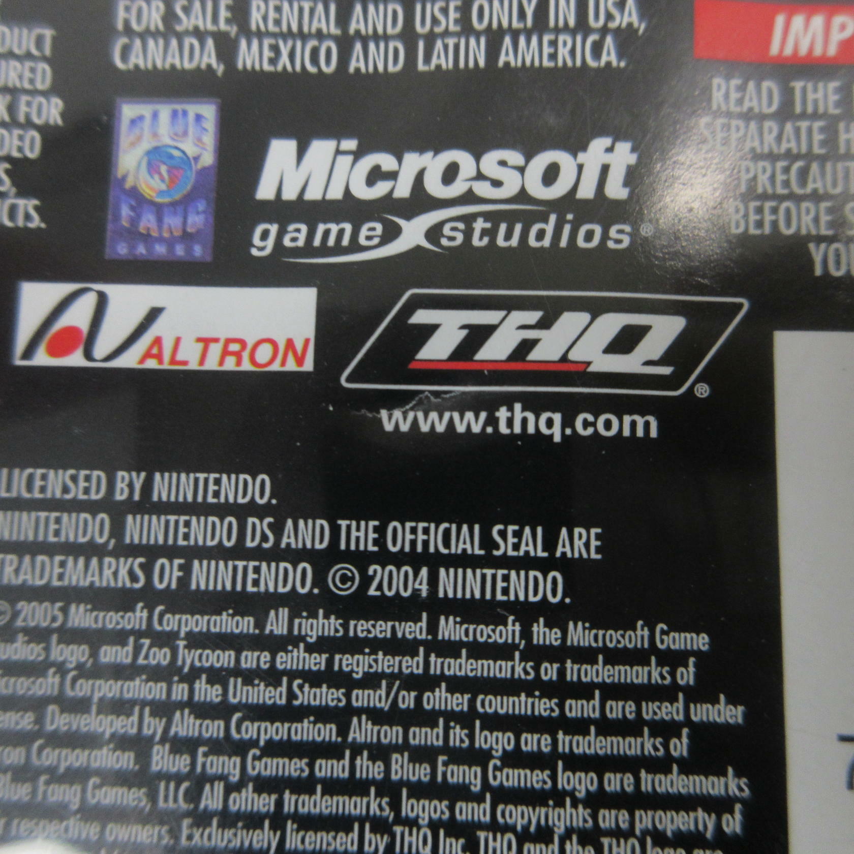 Zoo Tycoon Nintendo DS AD Complete CIB - Very Good