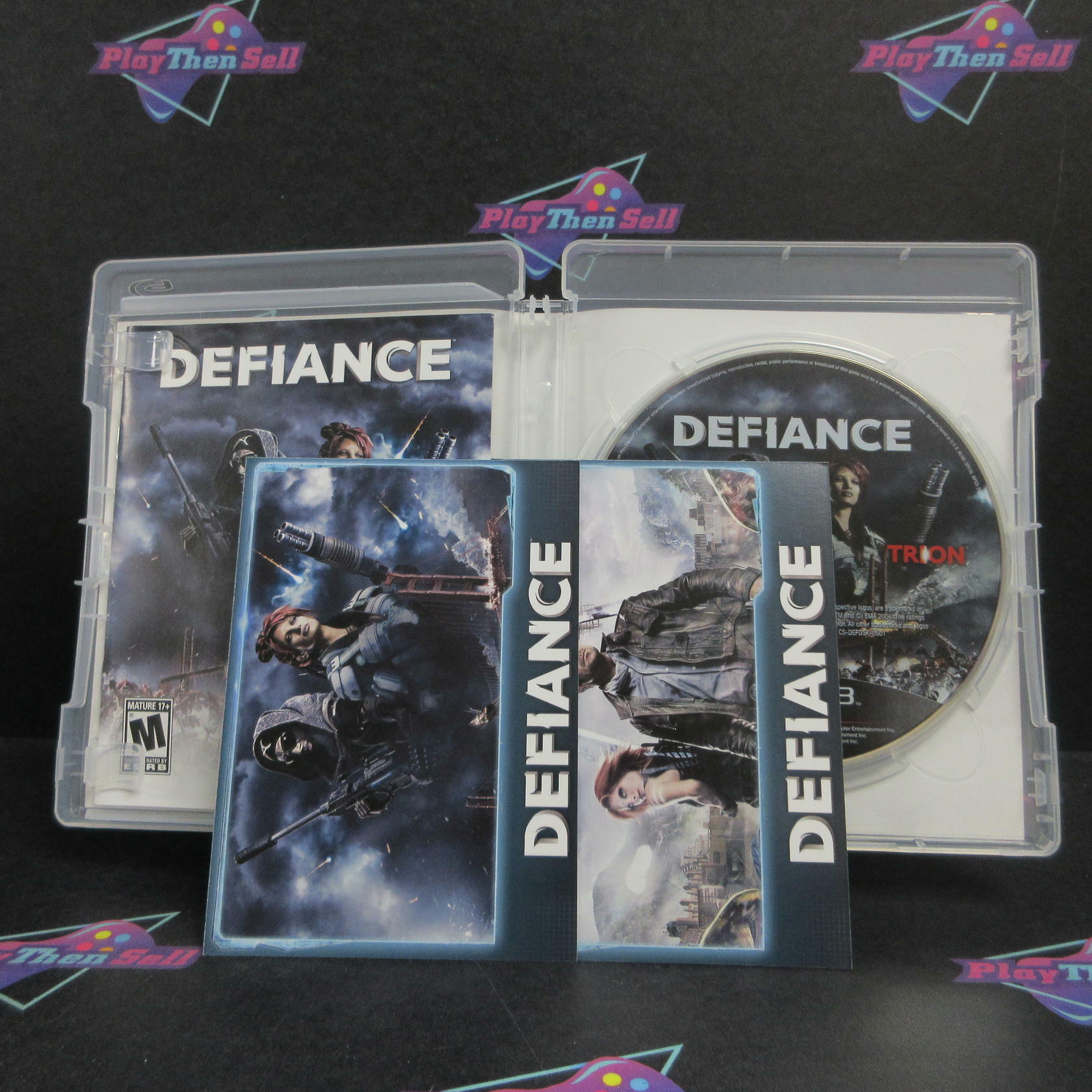 Defiance PS3 PlayStation 3 + Stickers / Post Cards Complete - Excellent