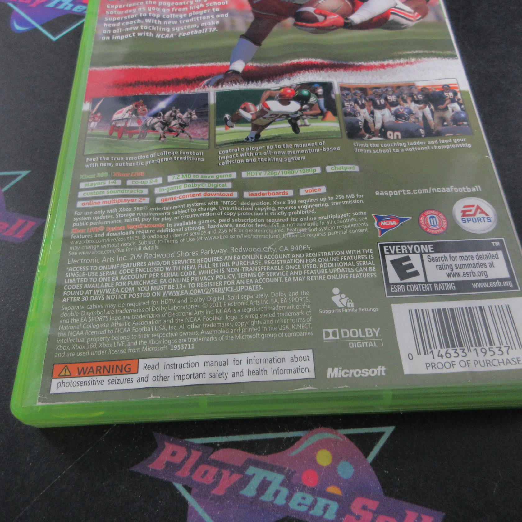 NCAA Football 12 Xbox 360 AD/DD/NM - Very Good