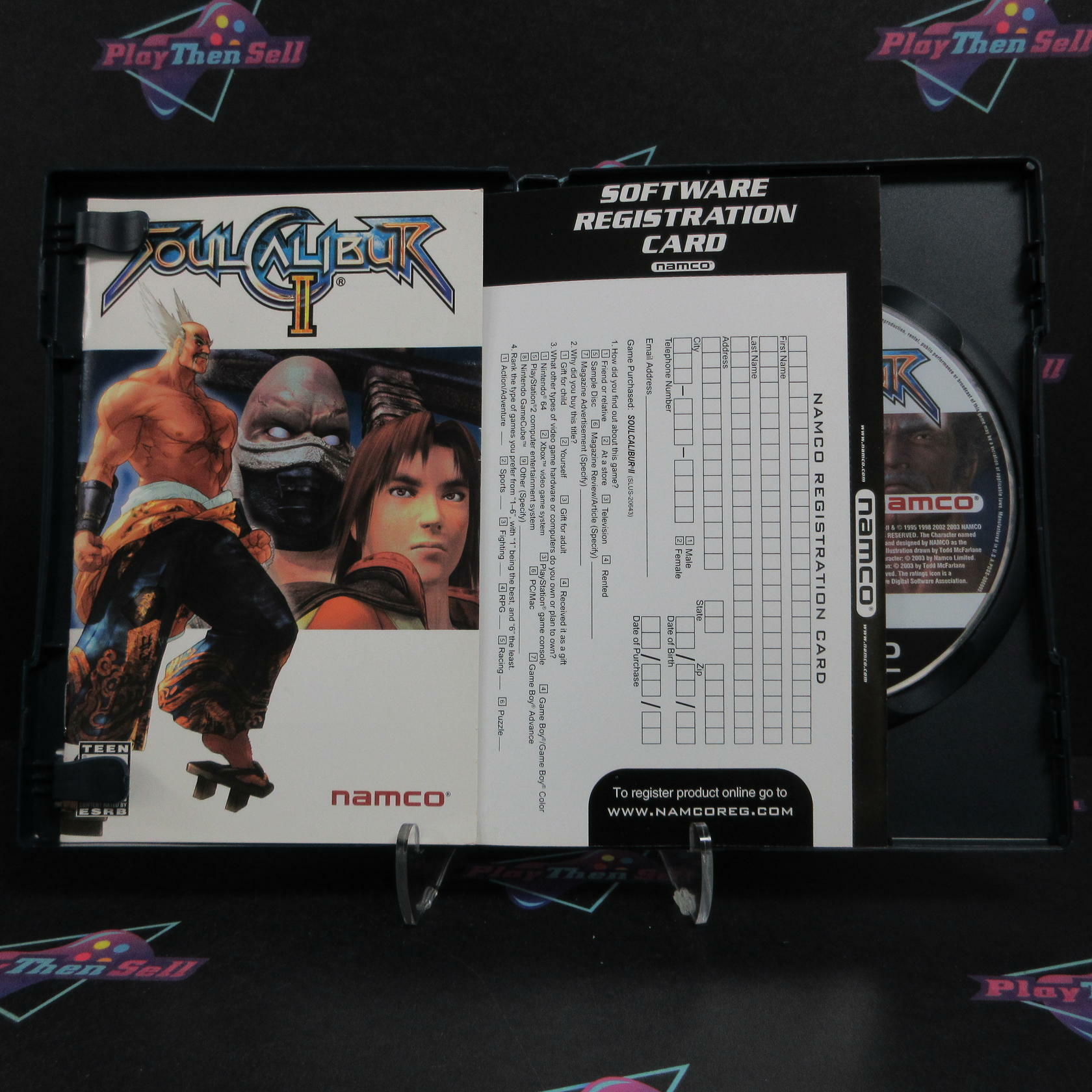 Soul Calibur 2 PS2 PlayStation 2 AD/DD + Reg Card / Bonus Disc Complete CIB - Very Good